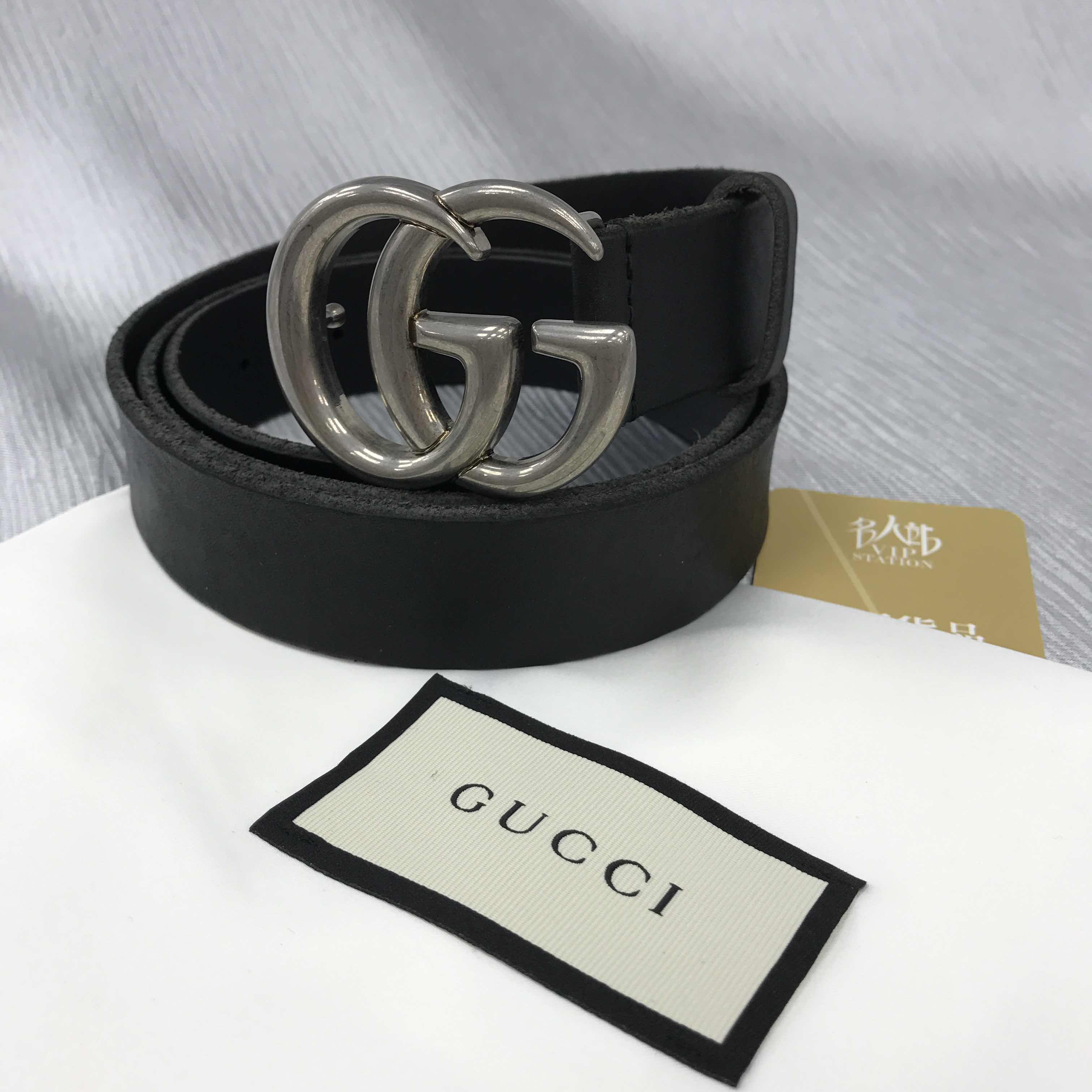 全新gucci 古驰 皮带 414516 cve0n 1000 黑色 皮革 100cm