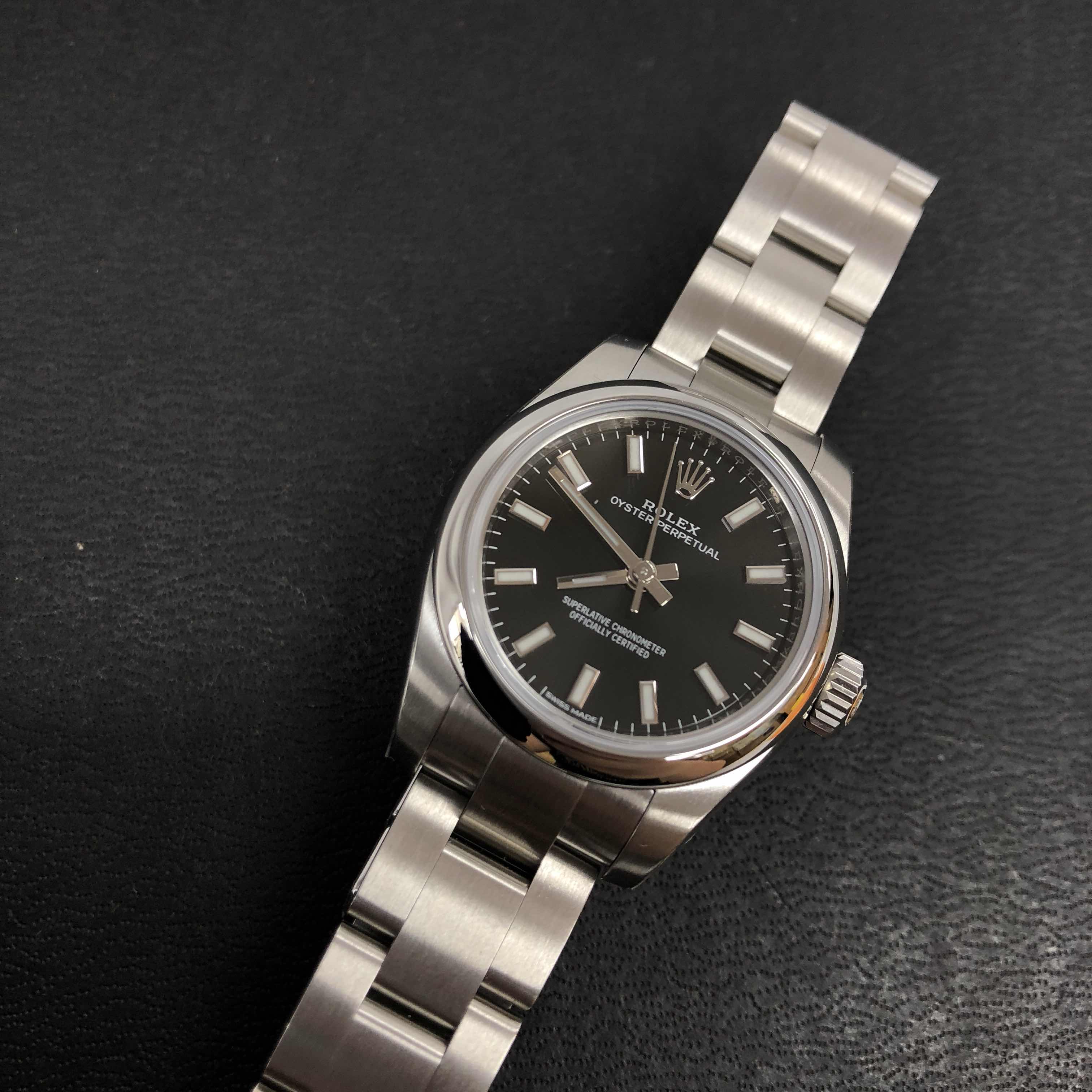 全新rolex 劳力士 女装蚝式恒动型 精钢 黑色 自动机芯 176200bk_o