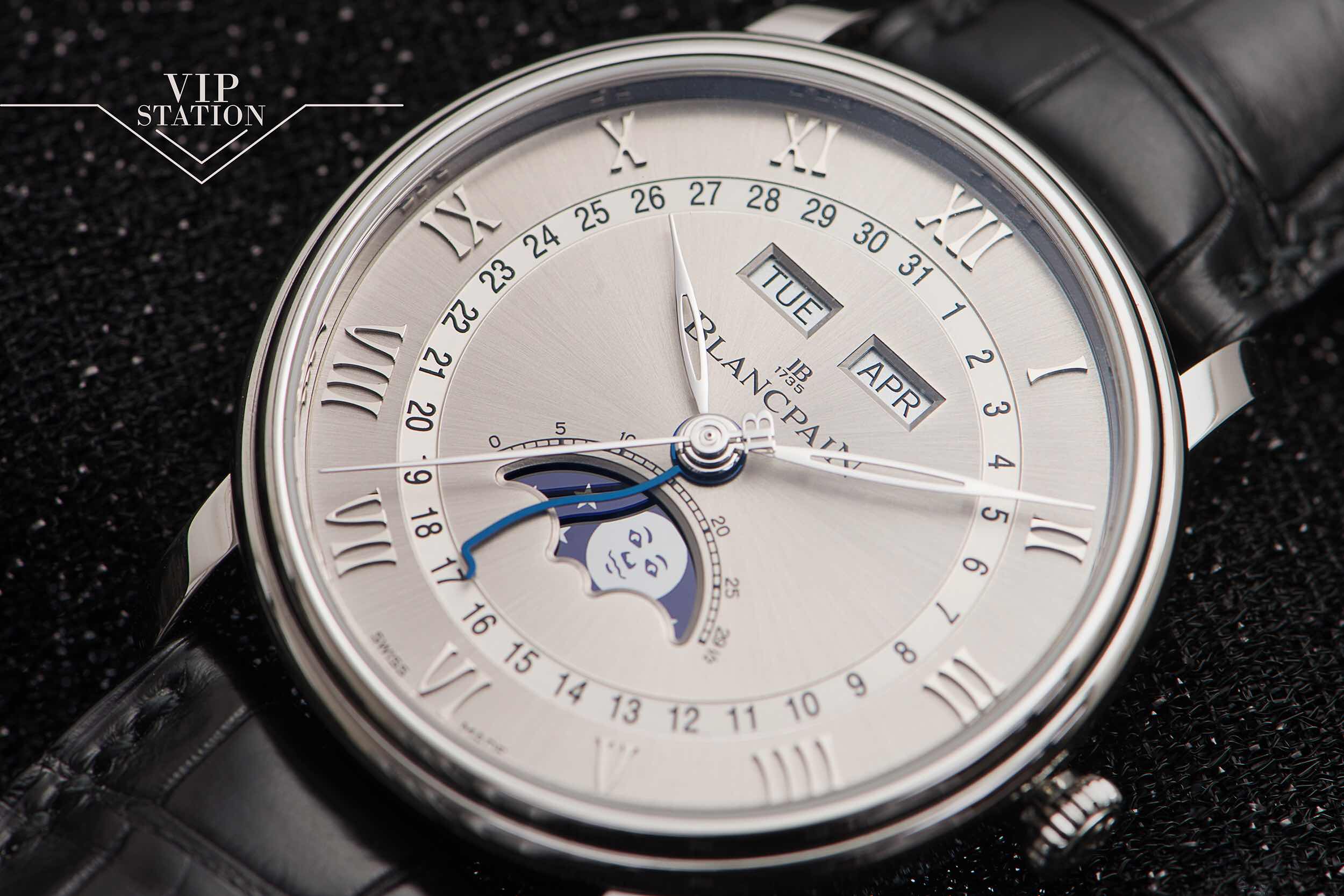 全新blancpain 宝珀 villeret 精钢 灰色 自动机芯 6654-1113-55b