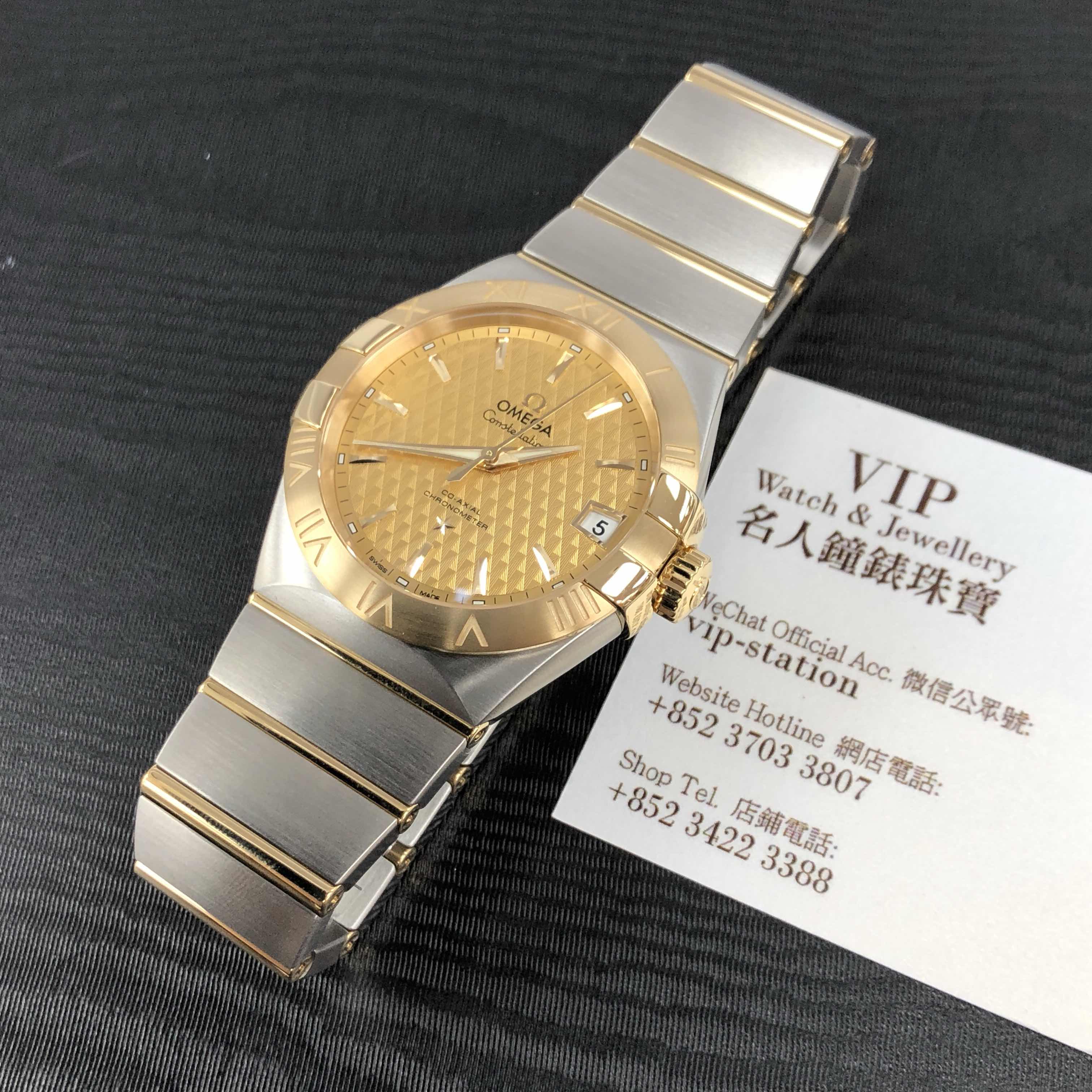 全新omega 欧米茄 星座系列 金钢 金色 自动机芯 123.
