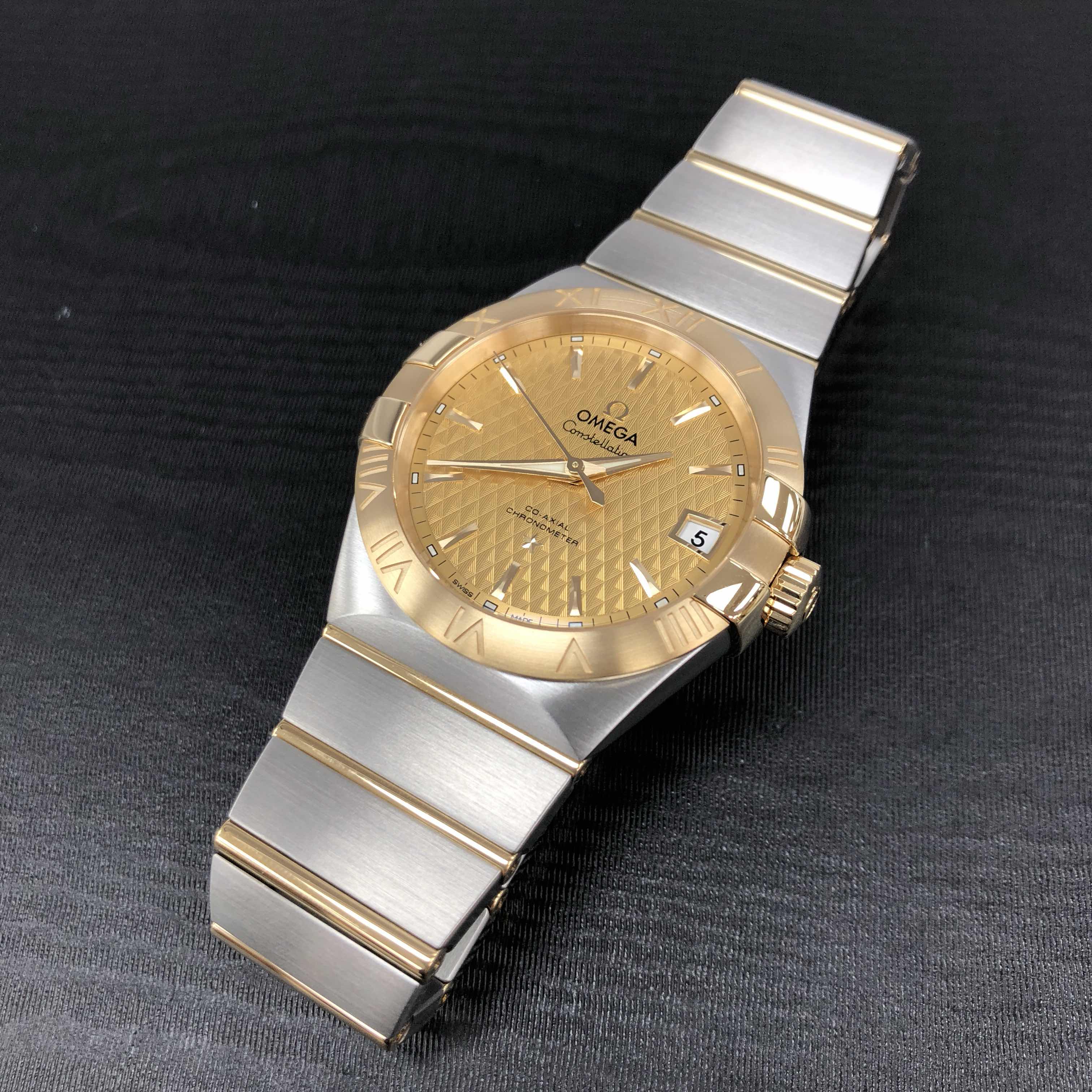 全新omega 欧米茄 星座系列 金钢 金色 自动机芯 123.