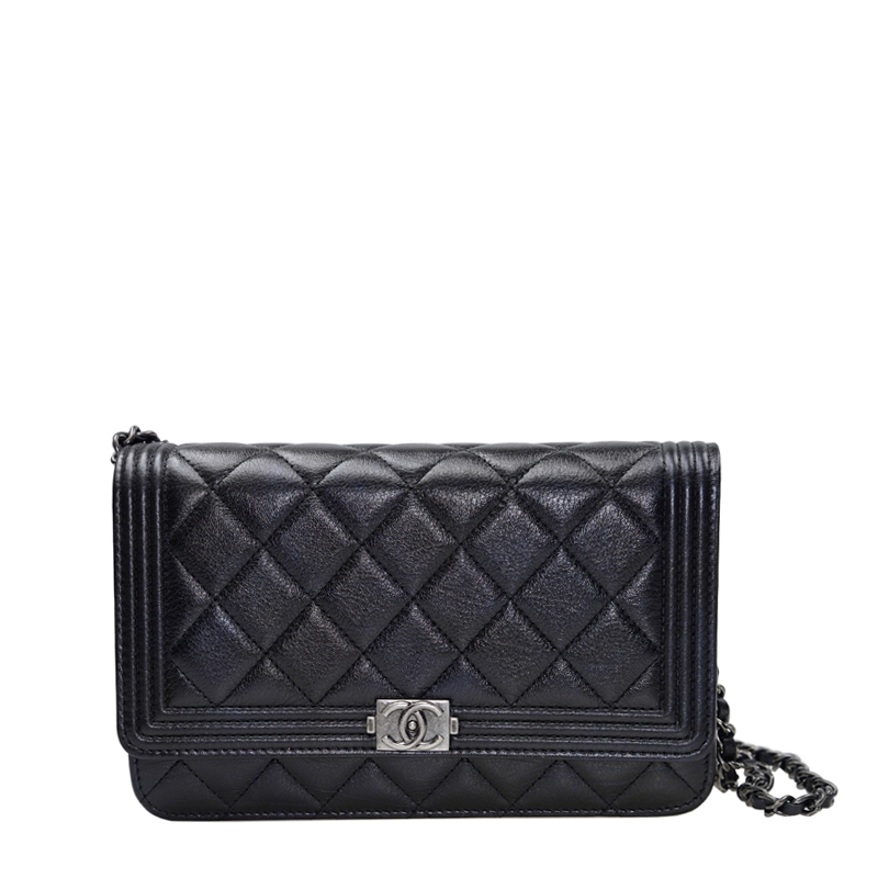 vip station-全新 chanel 香奈儿 手袋 a80287 牛皮 深银色