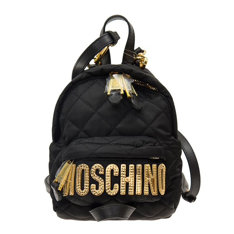 全新moschino 莫斯奇诺 手袋 b7609 8201 2555 尼龙 黑色