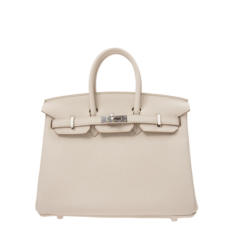 全新hermes 爱马仕 手袋 birkin 25 8l 灰色 togo 银扣