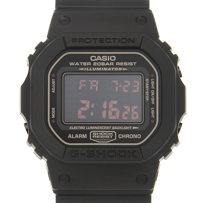 全新casio 卡西欧 g-shock 树脂 黑色 石英机芯 dw5600ms-1d