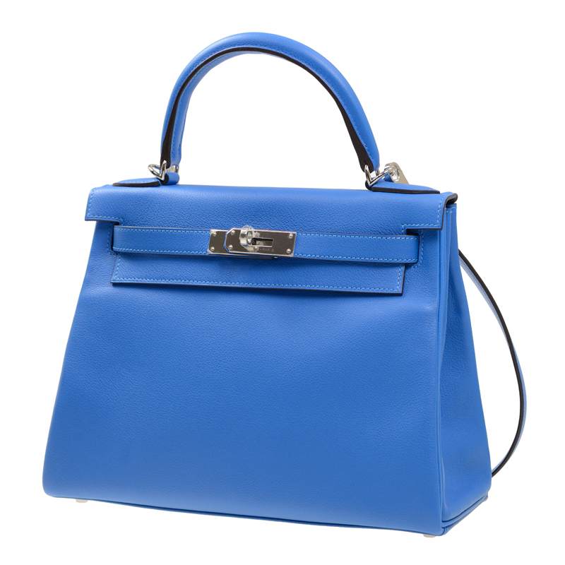 全新hermes 爱马仕 手袋 kelly 28 t7 bleu hydra evercolor ss ever