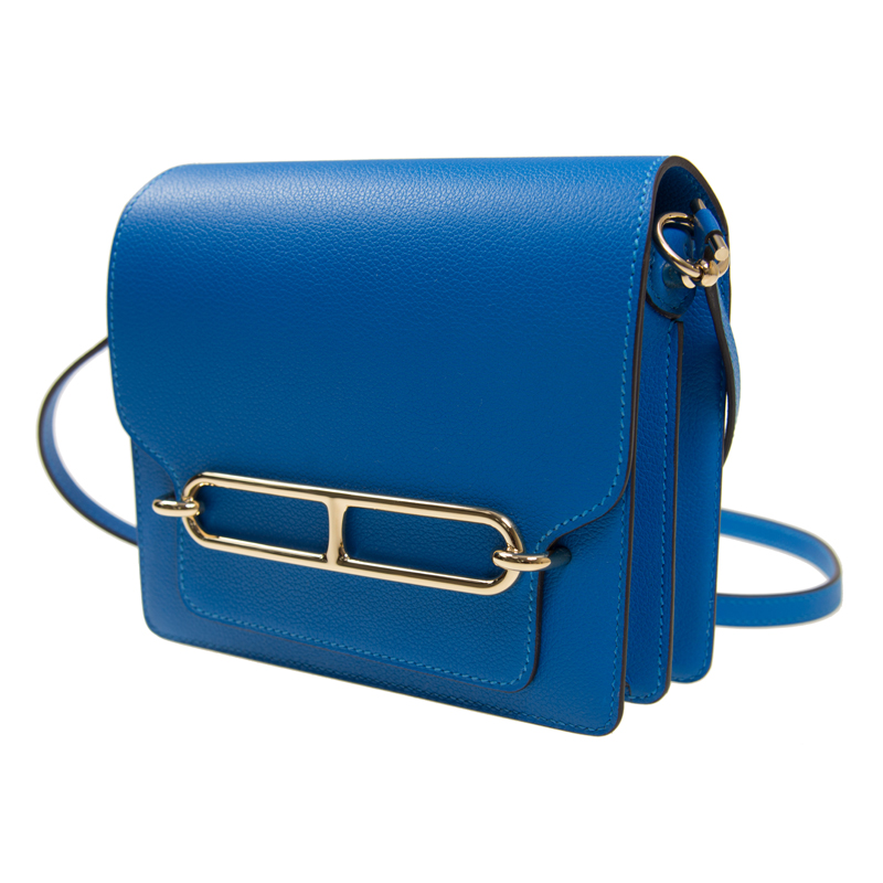 全新hermes 爱马仕 手袋 roulis mini t7 bleu hydra