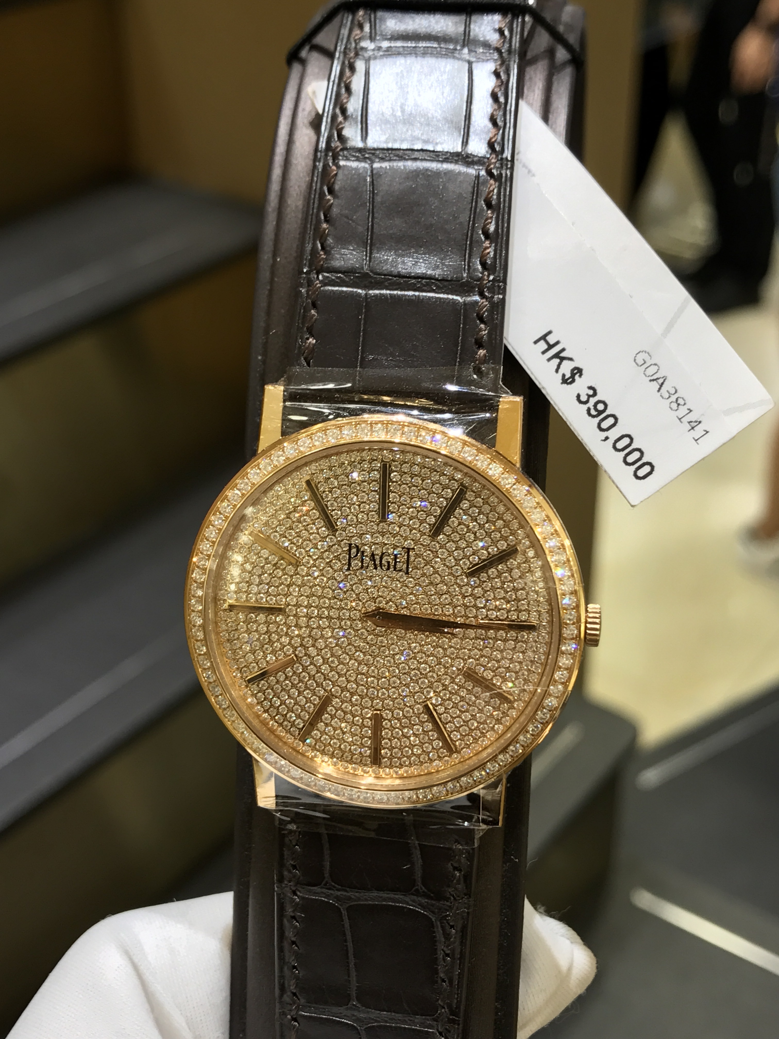 全新piaget 伯爵 altiplano 18k玫瑰金镶钻 金色 手动机芯 g0a38141