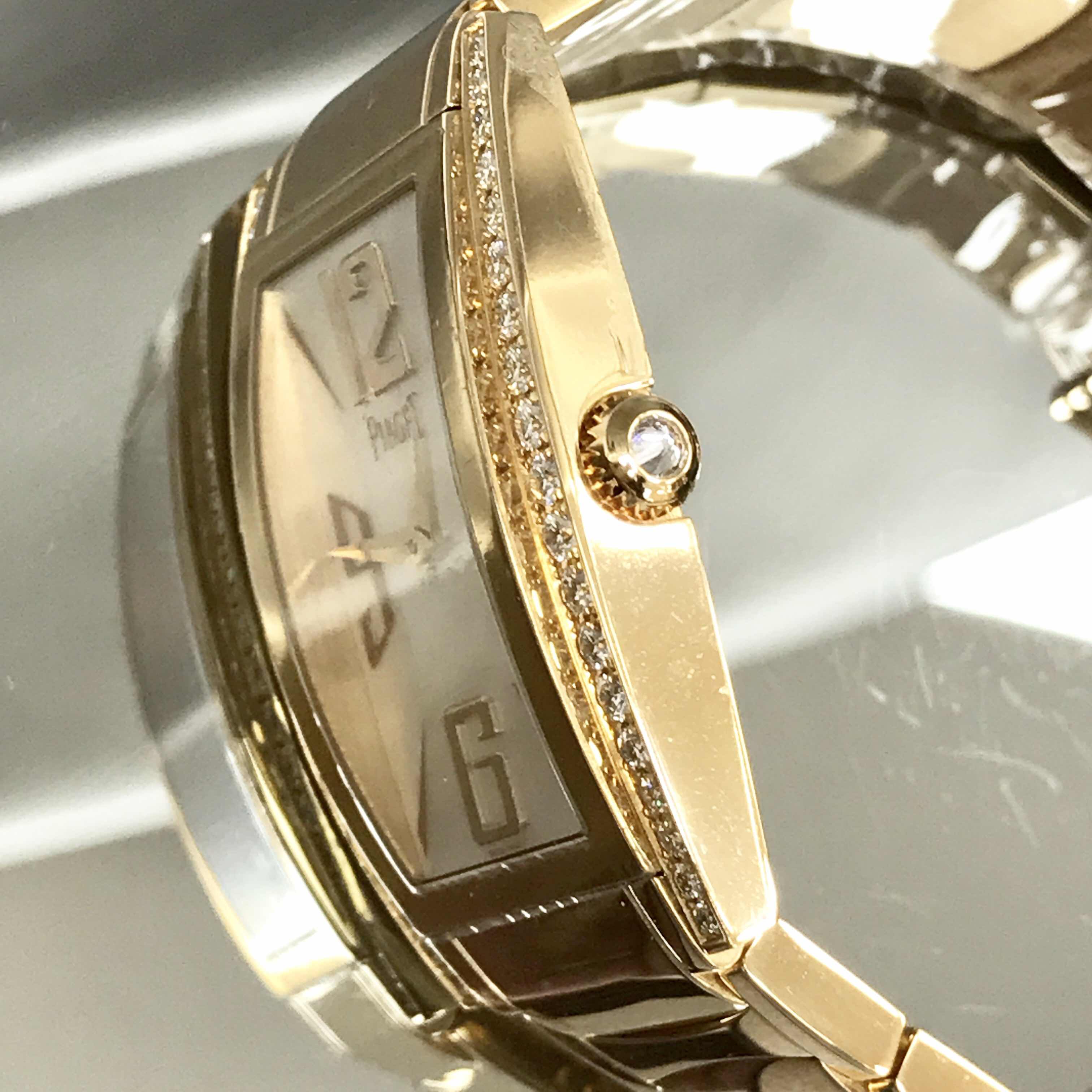 全新piaget 伯爵 limelight 18k玫瑰金鑲鑽 白色 石英機芯 g0a32094