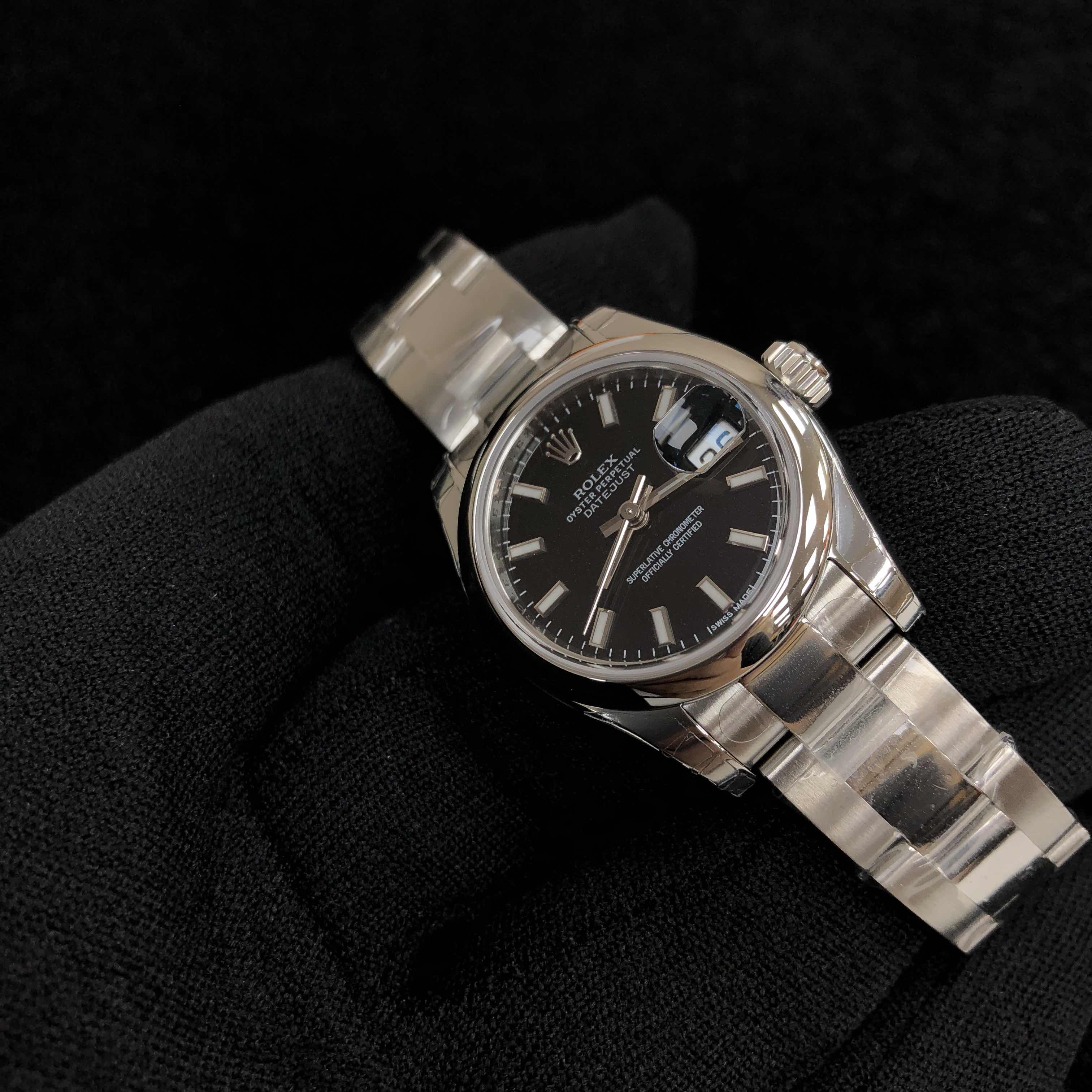 全新rolex 劳力士 女装日志型 精钢 黑色 自动机芯 179160bk_o