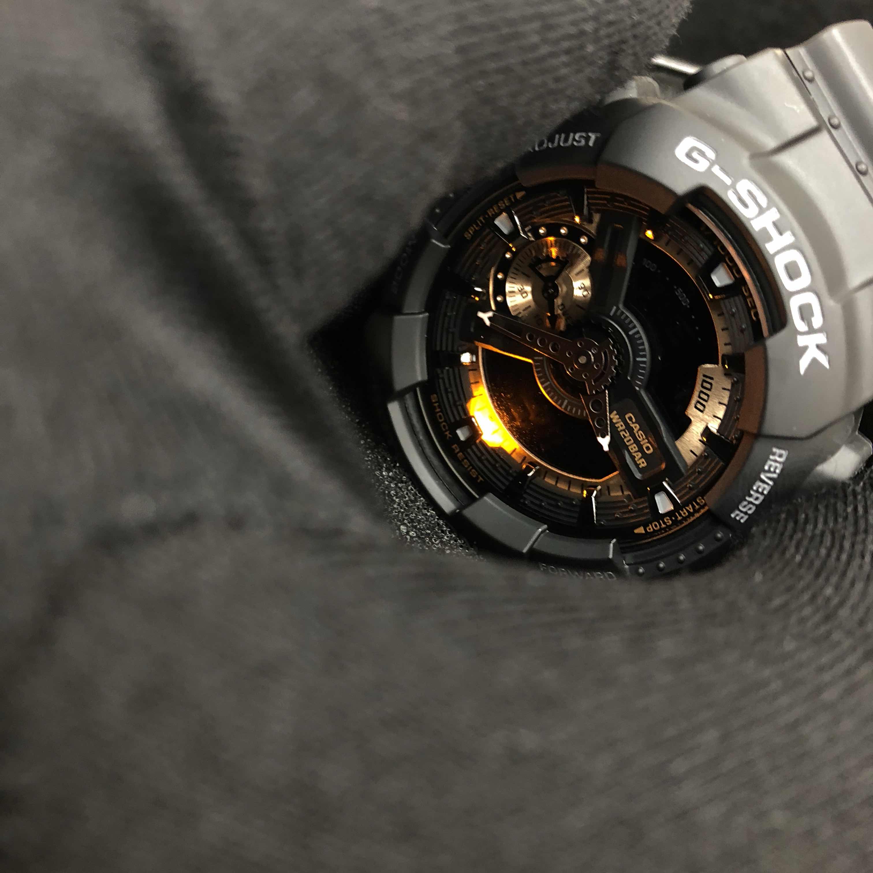 全新casio 卡西欧 g-shock 树脂 黑色 石英机芯 ga110rg-1a