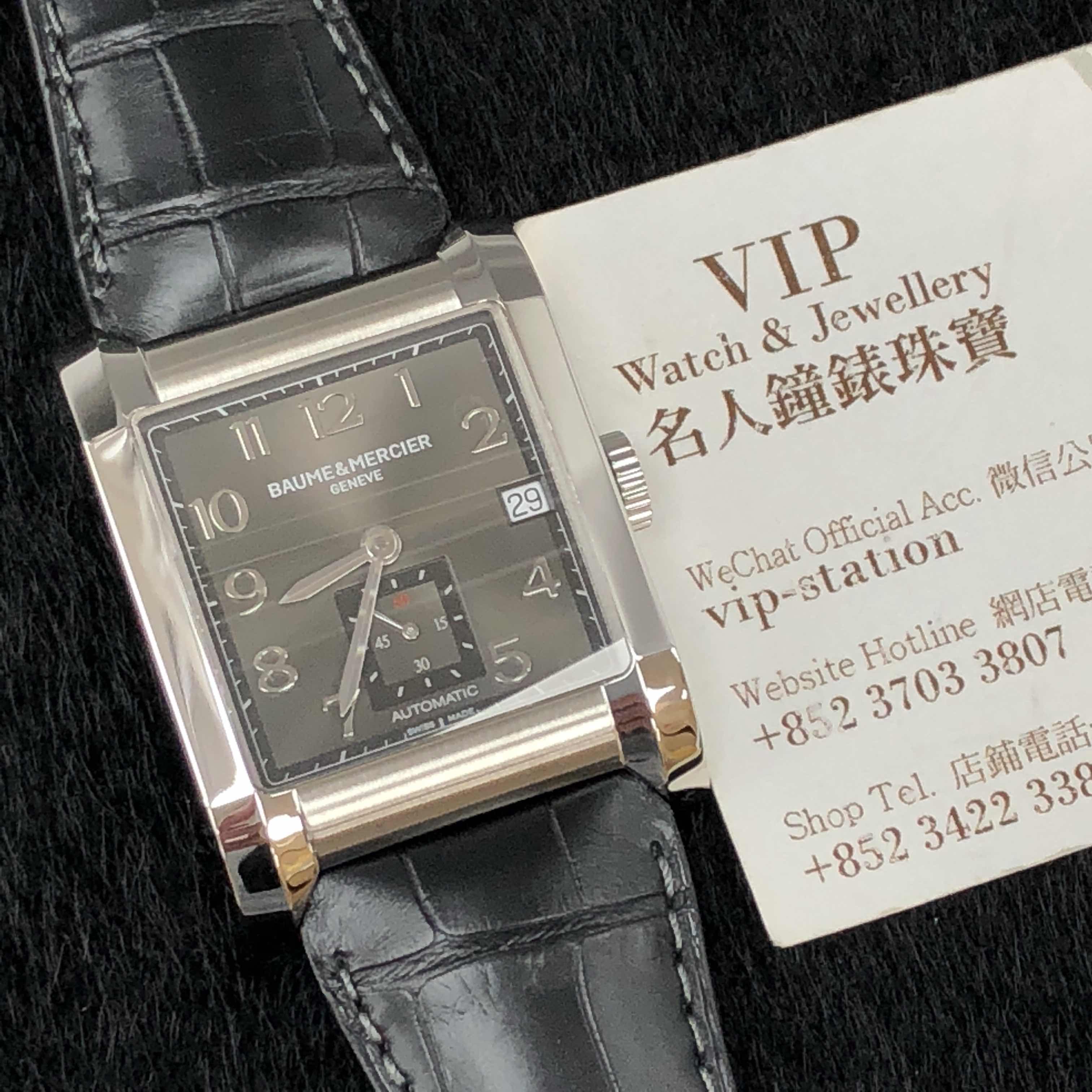 全新baume & mercier 名士 汉伯顿系列 精钢 黑色 石英机芯 m0a10027