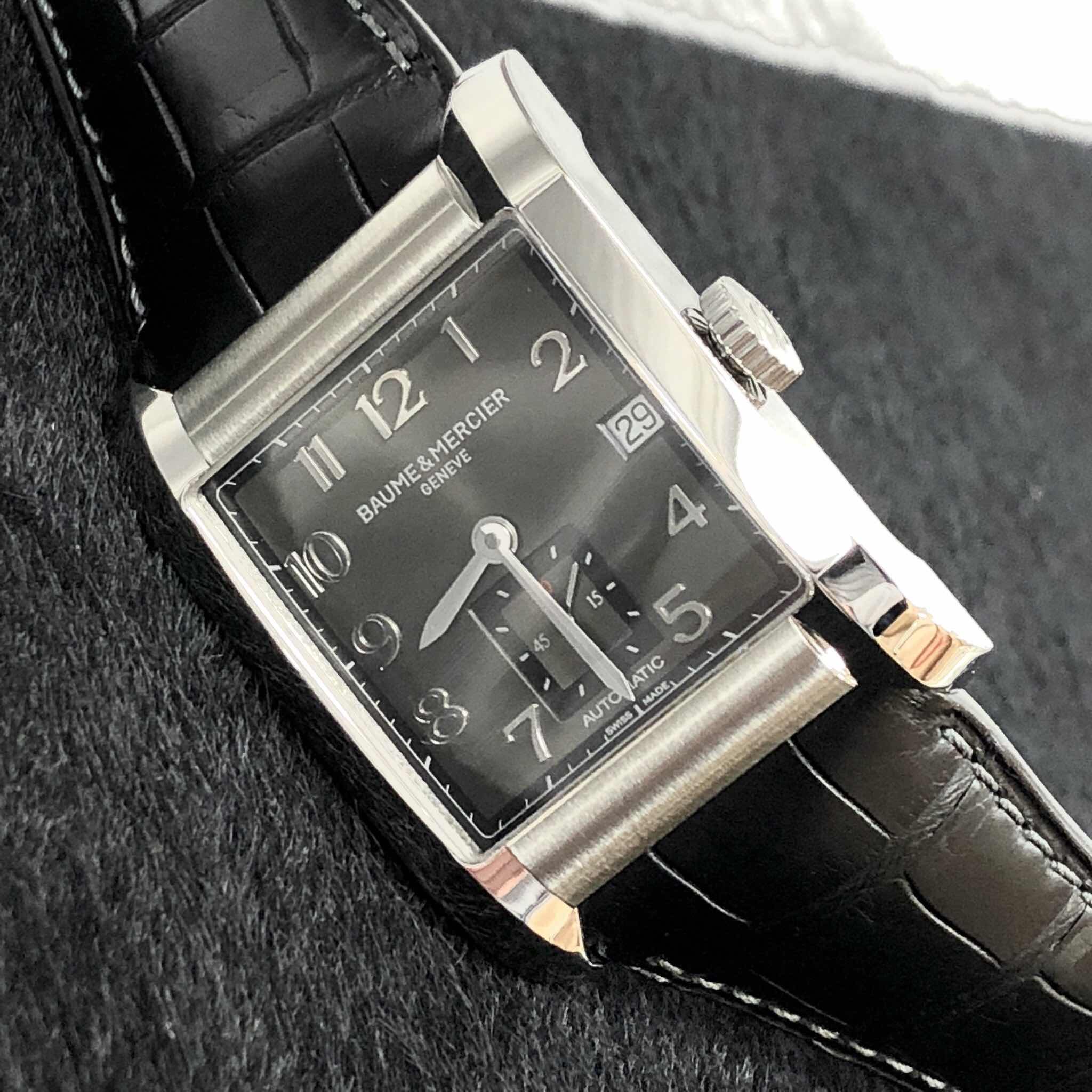 全新baume & mercier 名士 汉伯顿系列 精钢 黑色 石英机芯 m0a10027