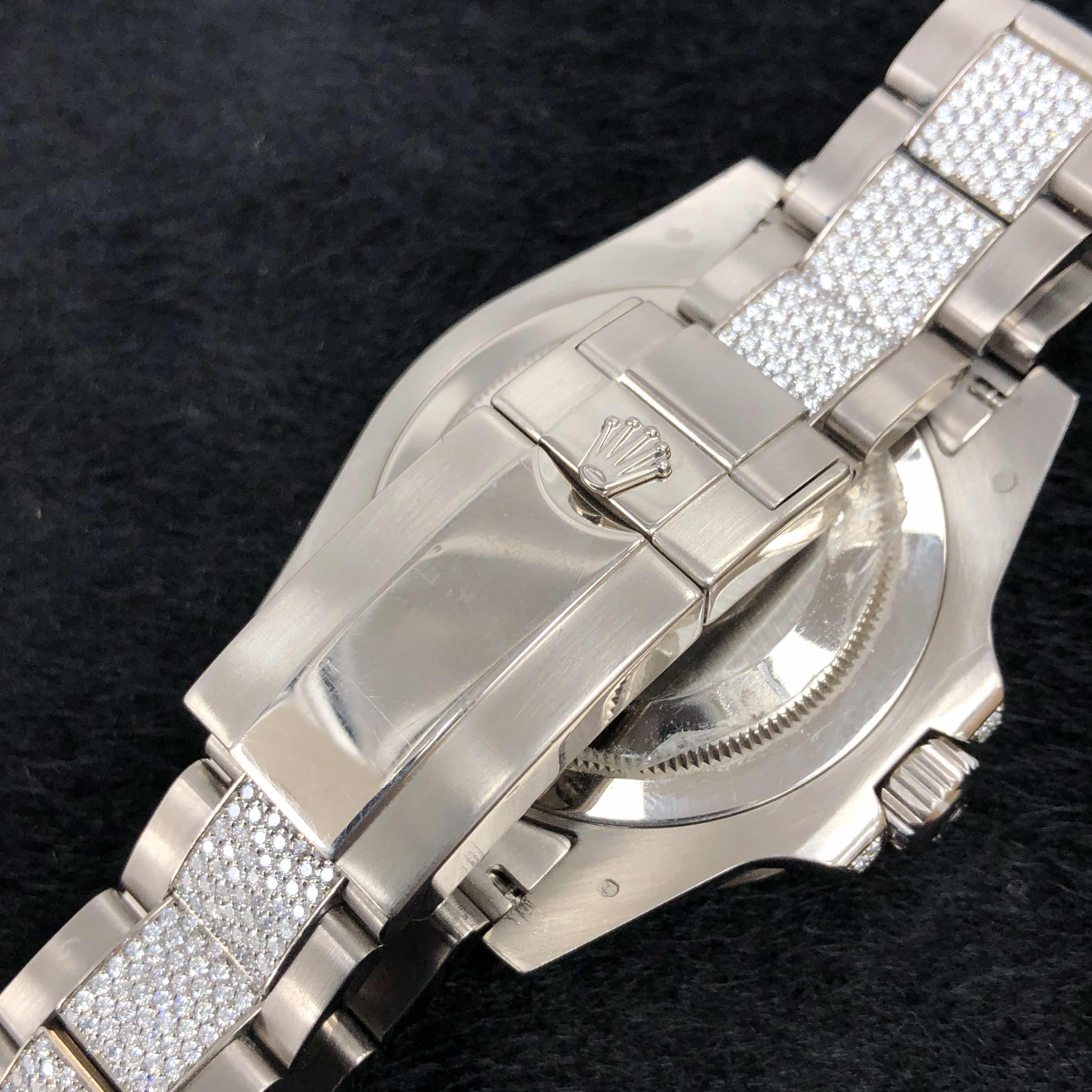 全新rolex 劳力士 格林尼治型 ii 18k白金镶钻 黑色 自动机芯 116759