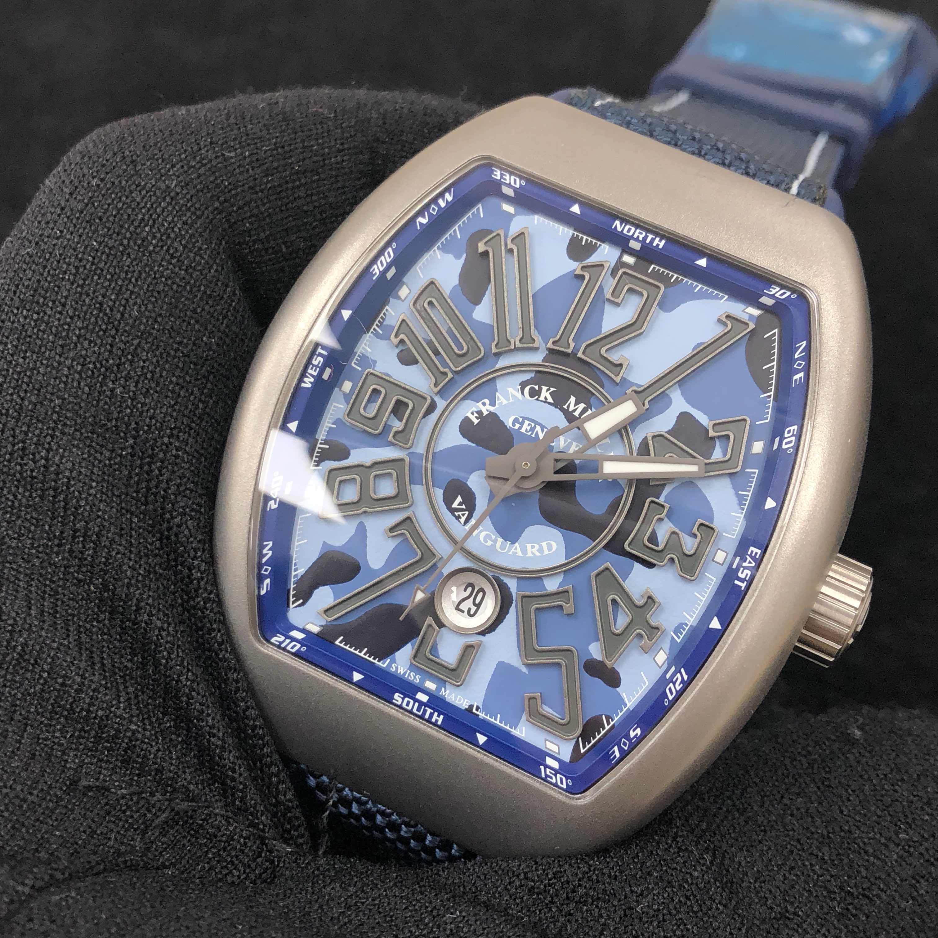 全新franck muller 法兰克穆勒 vanguard 精钢 蓝色 自动机芯 v 45 sc