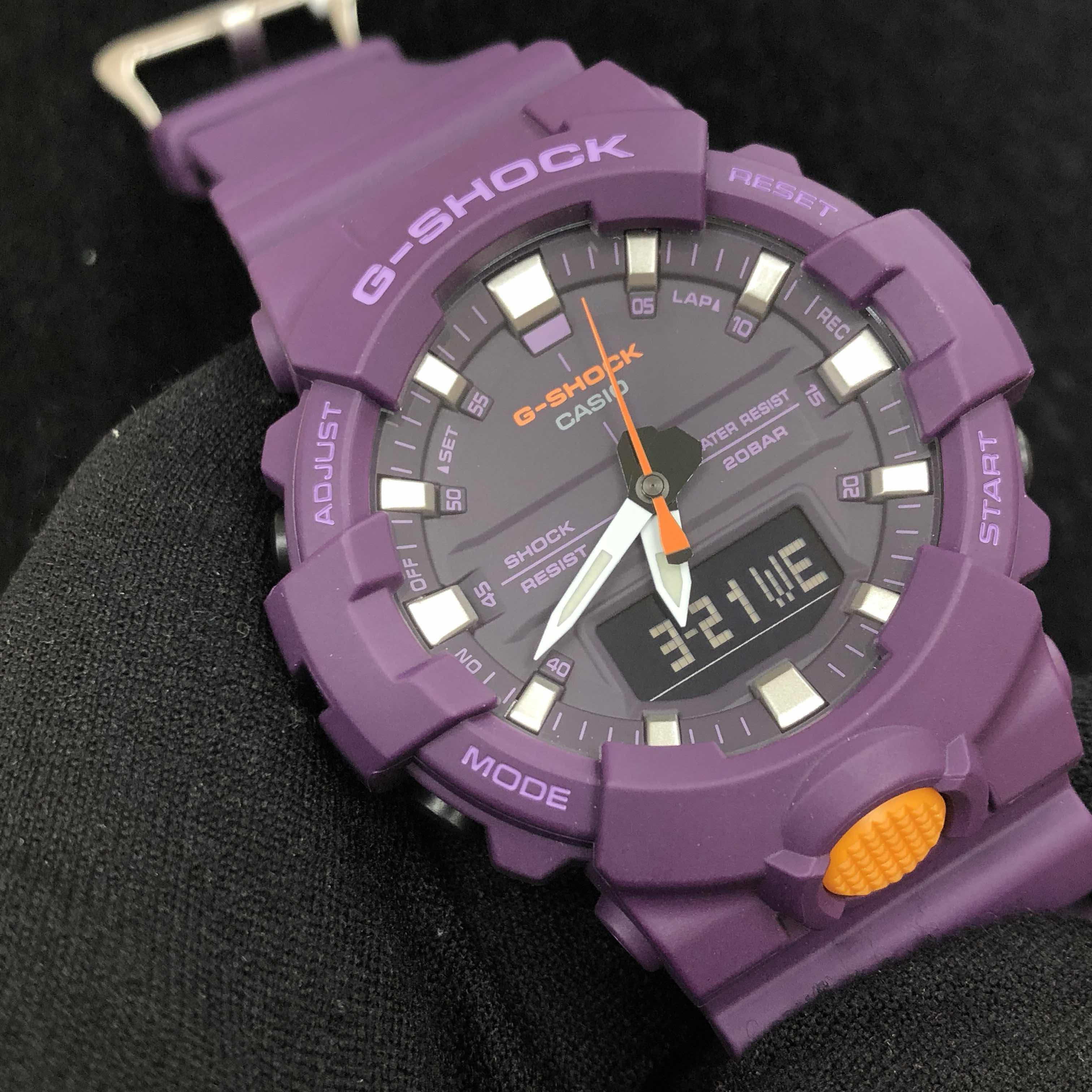 全新casio 卡西欧 g-shock 树脂 紫色 石英机芯 ga800sc-6a