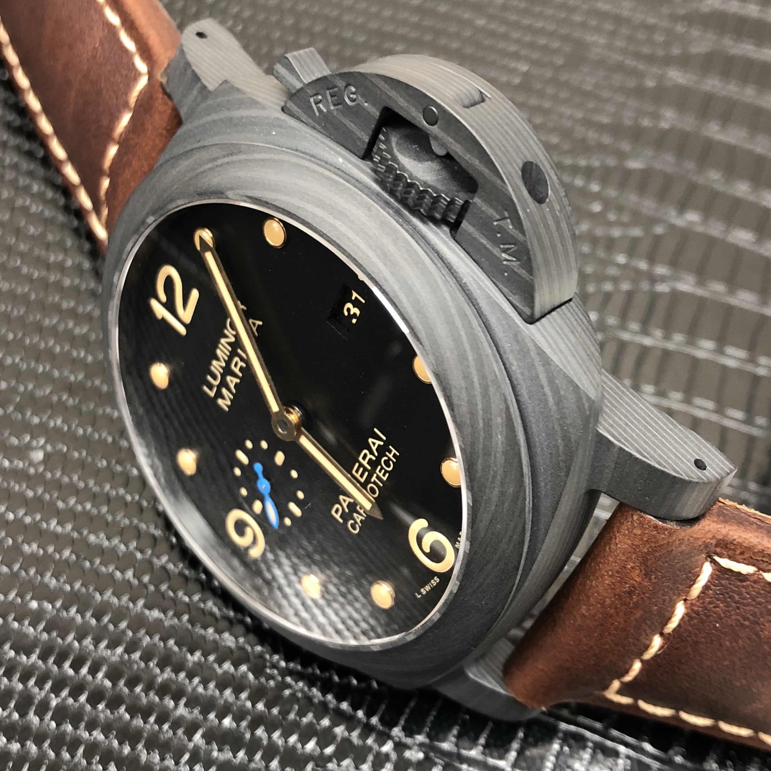 全新panerai 沛纳海 luminor 碳纤维 黑色 自动机芯 pam00661