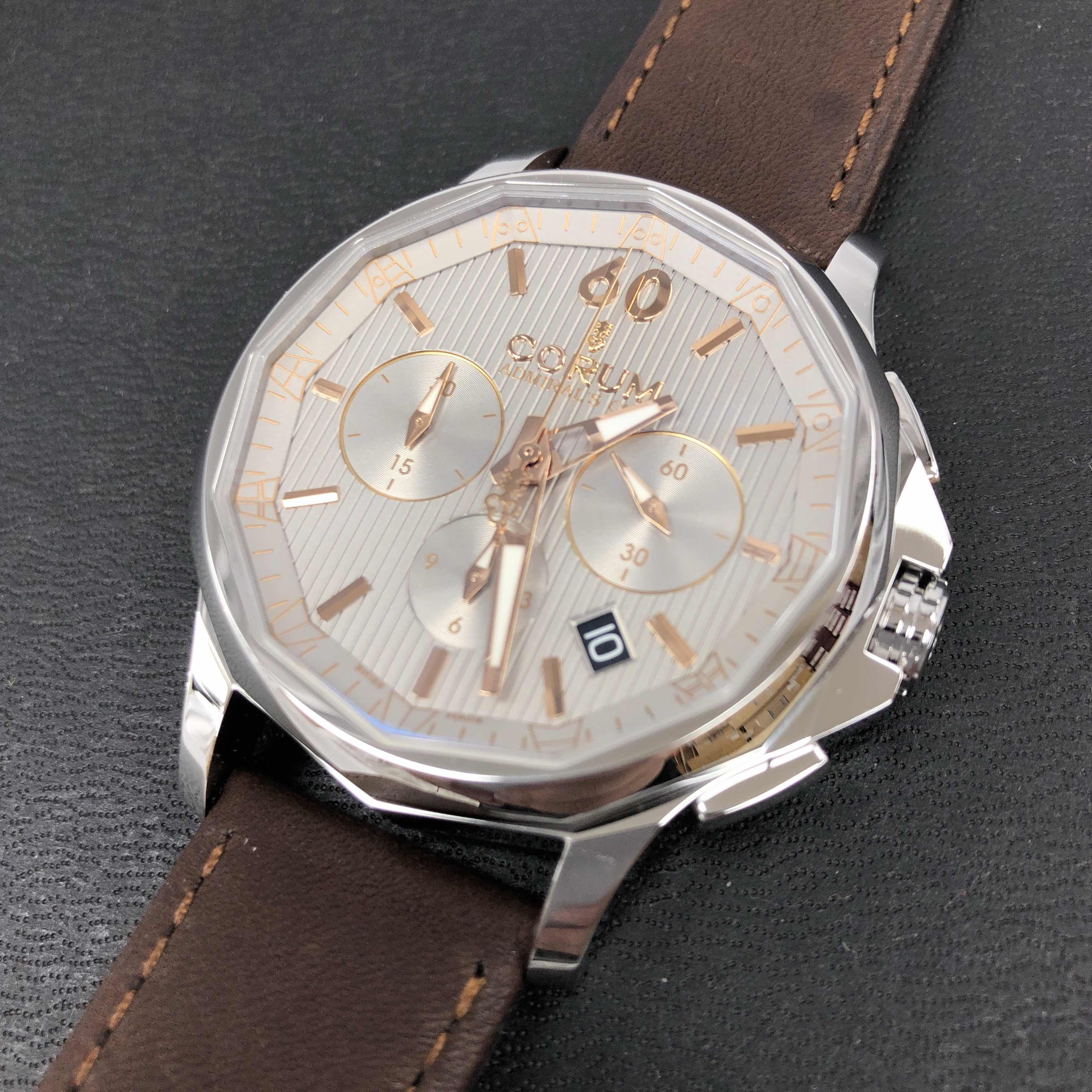全新corum 昆仑 海军上将杯系列 精钢 银色 自动机芯 a984/03551
