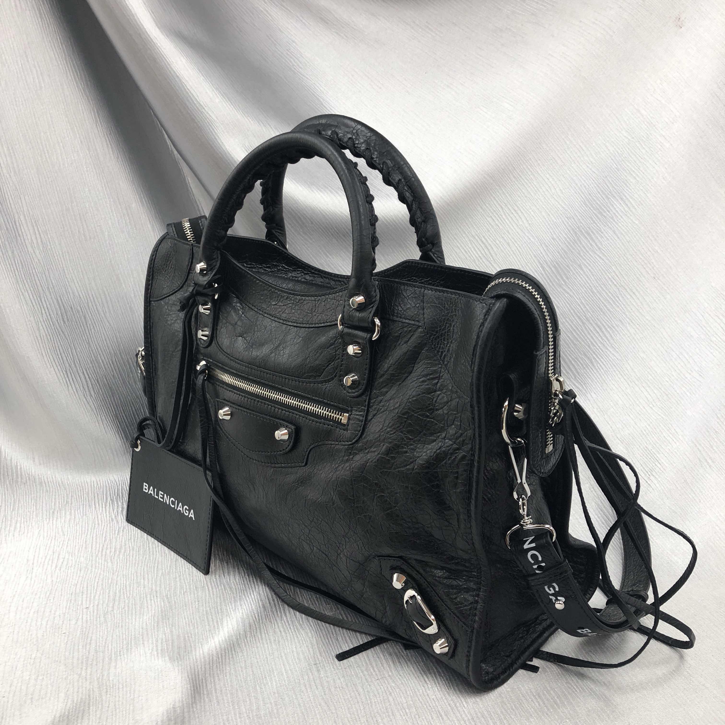 NEW BALENCIAGA HANDBAG 505550 DB5XN 1060 LAMBSKIN BLACK