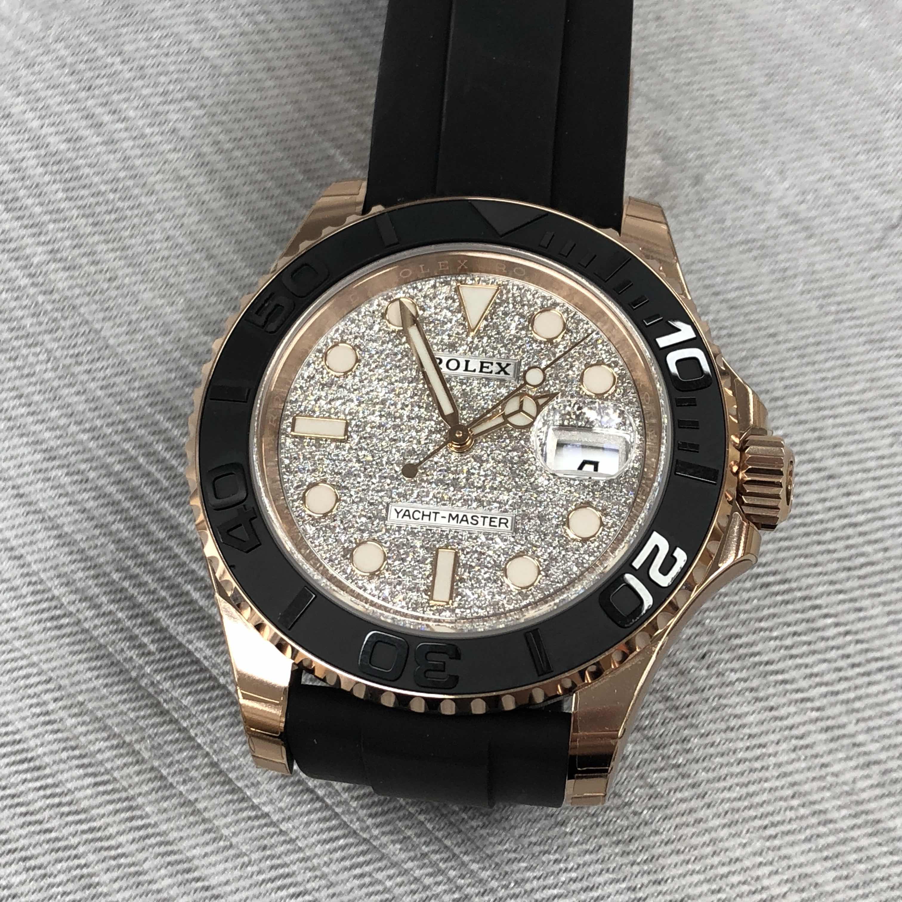 全新rolex 劳力士 游艇名仕型 18k玫瑰金 银色 自动机芯 116655 dia