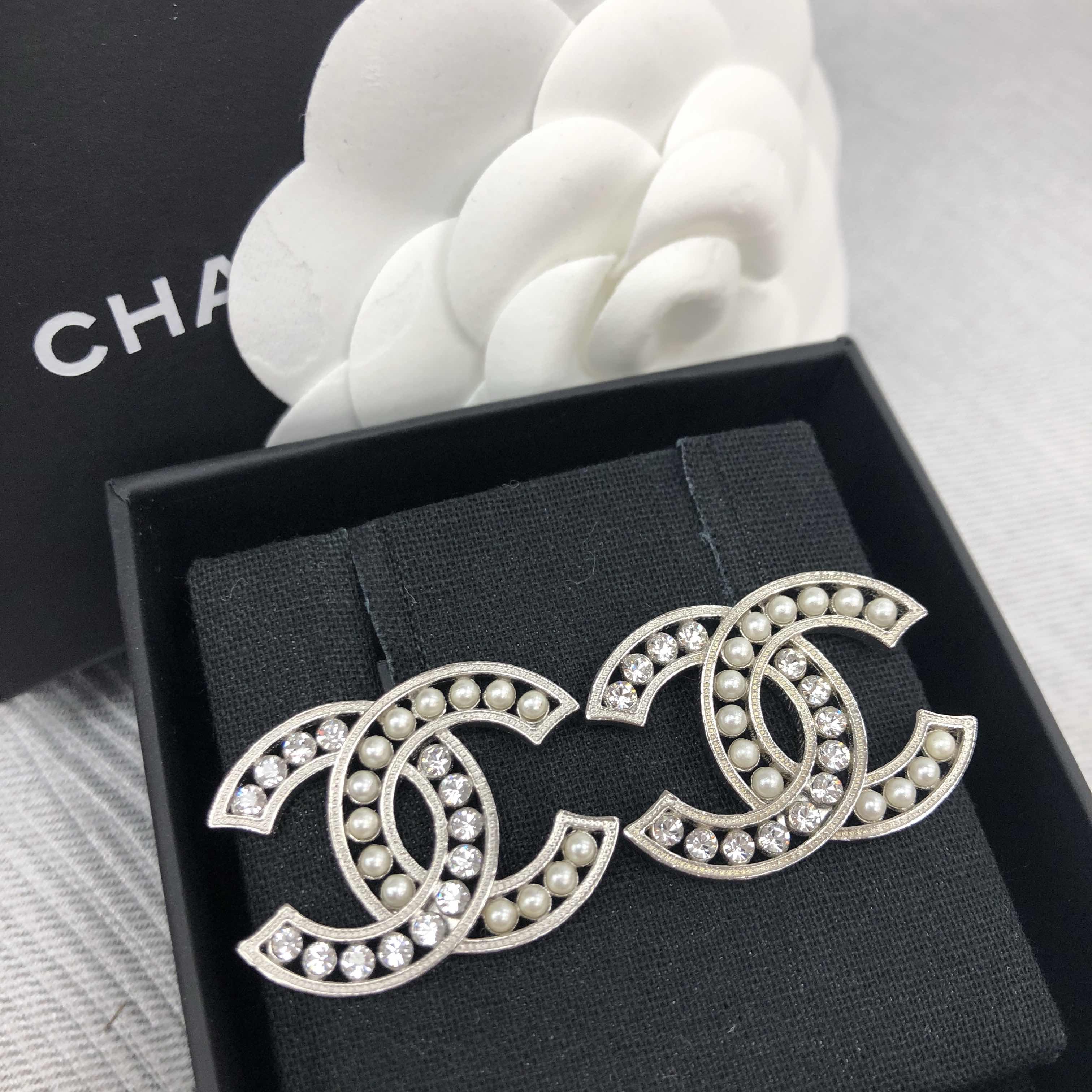 全新chanel 香奈儿 耳环 a58779 金属 银色