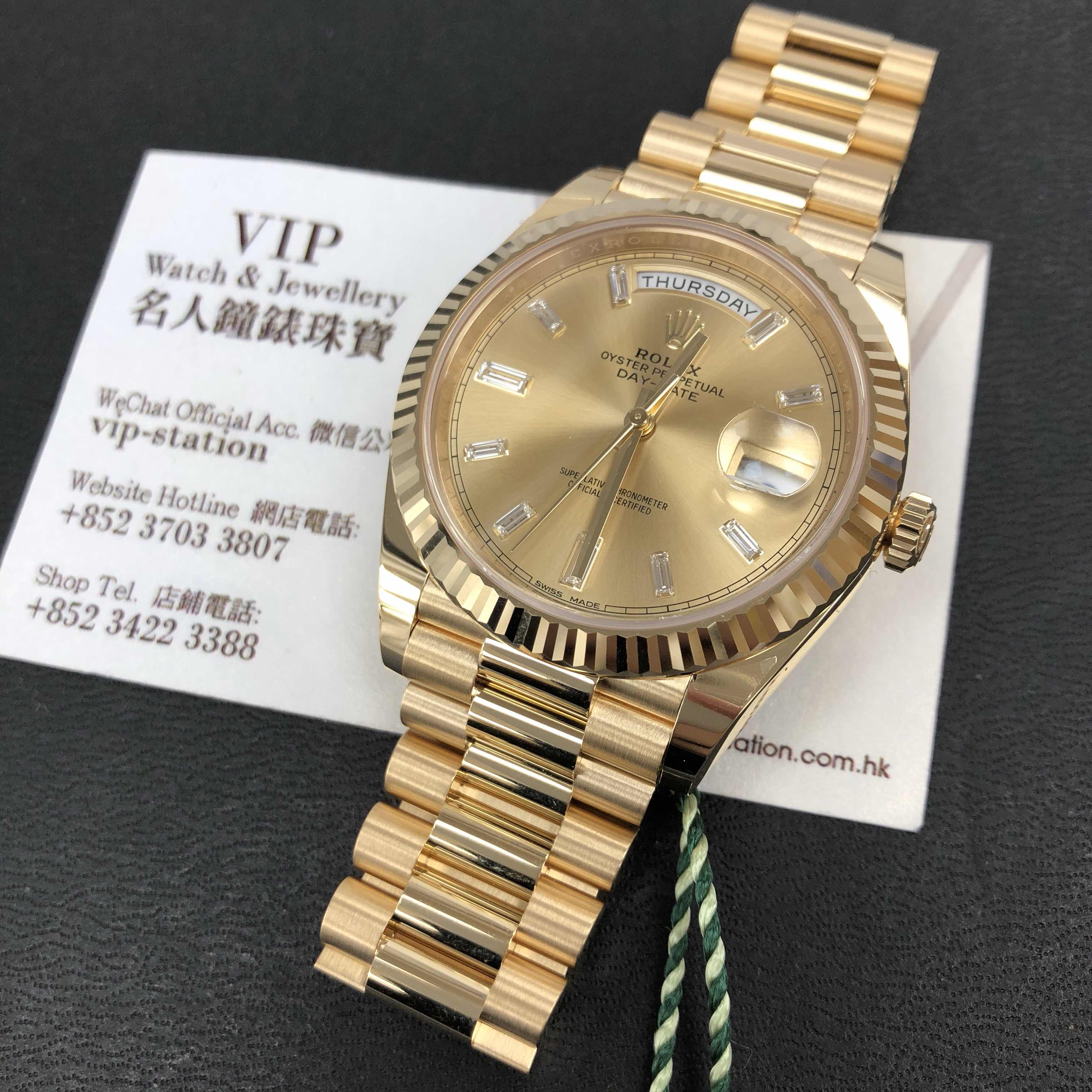 全新rolex 劳力士 星期日历型 18k黄金 金色 自动机芯 228238a