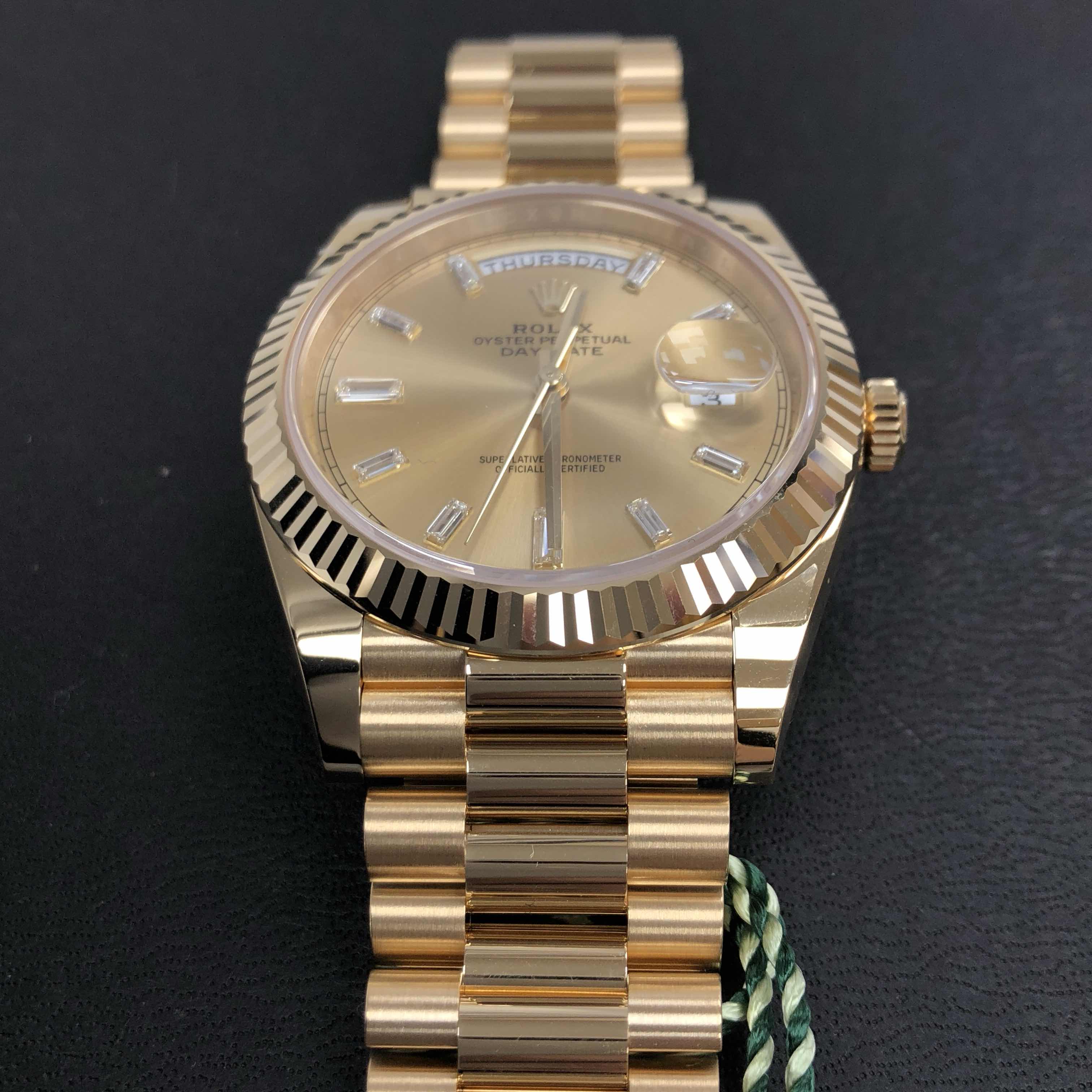 全新rolex 劳力士 星期日历型 18k黄金 金色 自动机芯 228238a