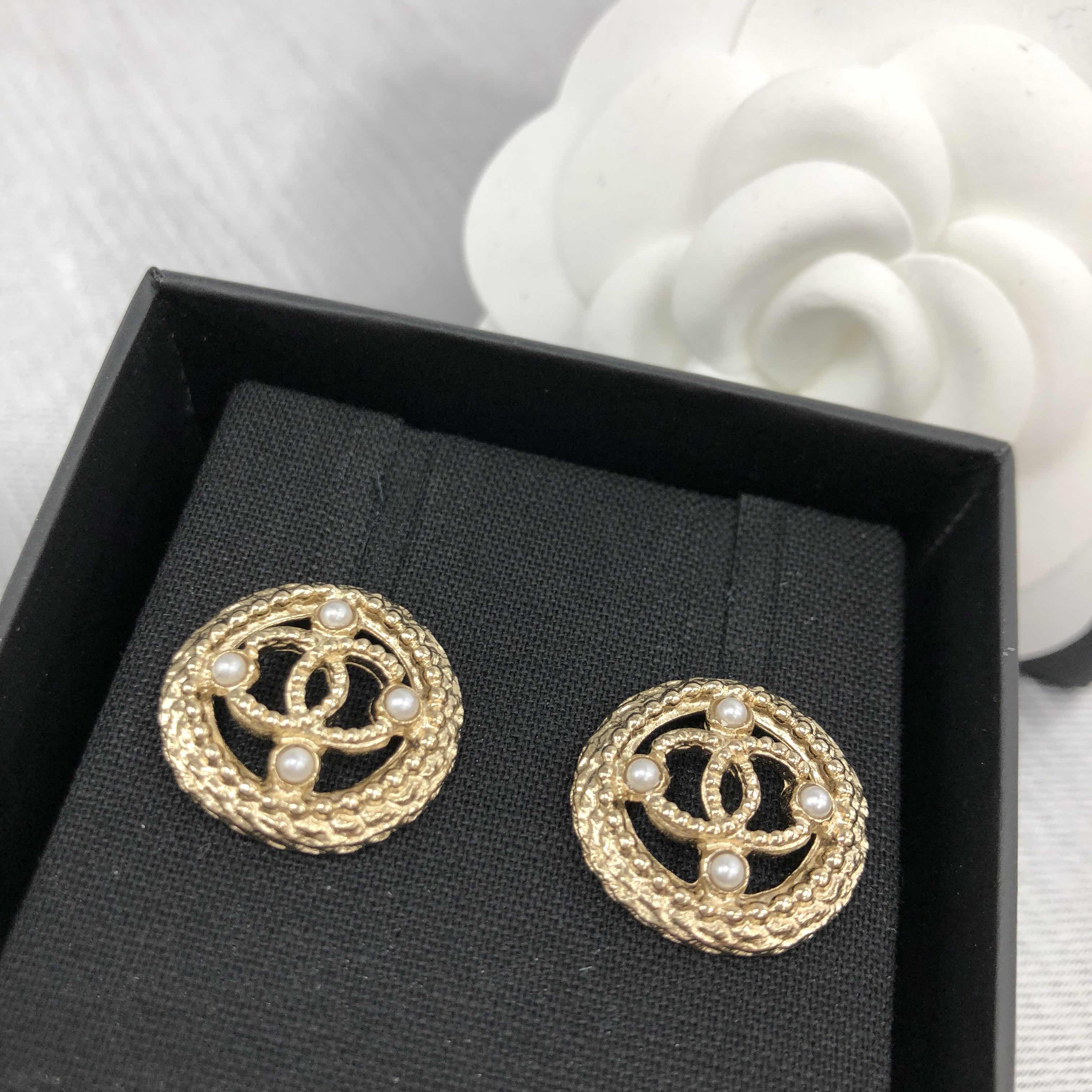 全新chanel 香奈儿 耳环 a99388 金属 金色