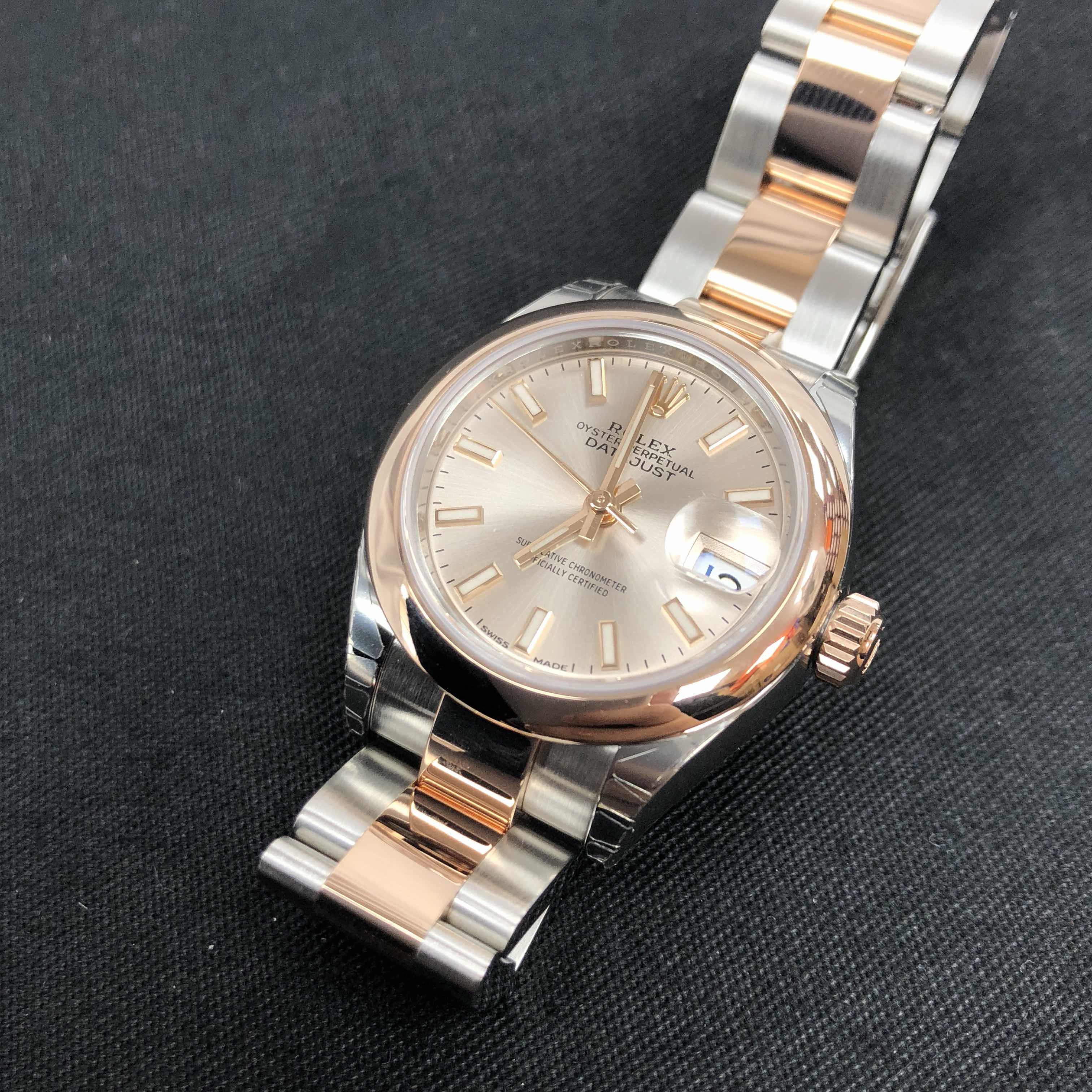 全新rolex 劳力士 女装日志型 18k玫瑰金及钢 粉红色 自动机芯 279161