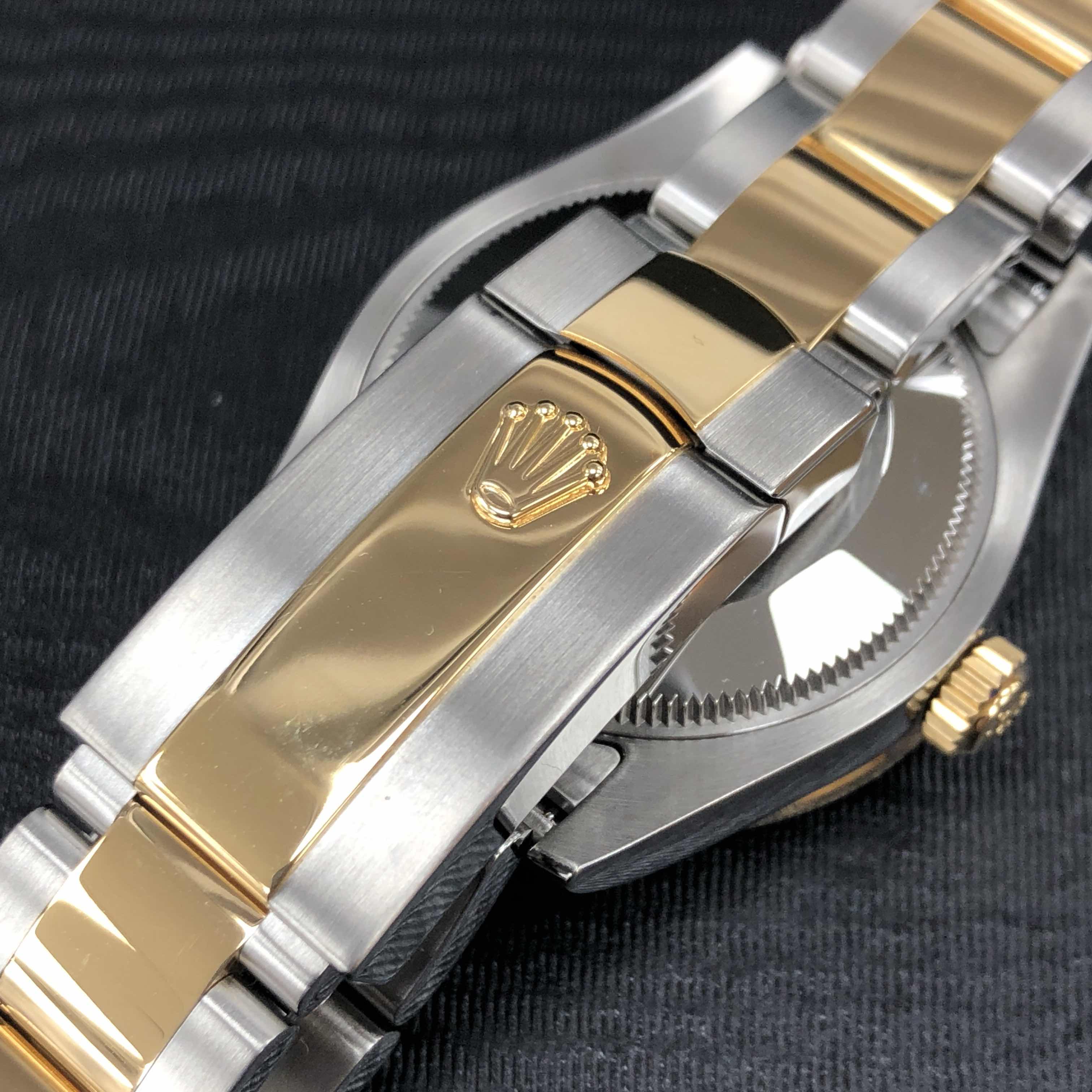 全新rolex 劳力士 恒动日志型 黄金钢镶钻 黑色 自动机芯 178383gbk_o