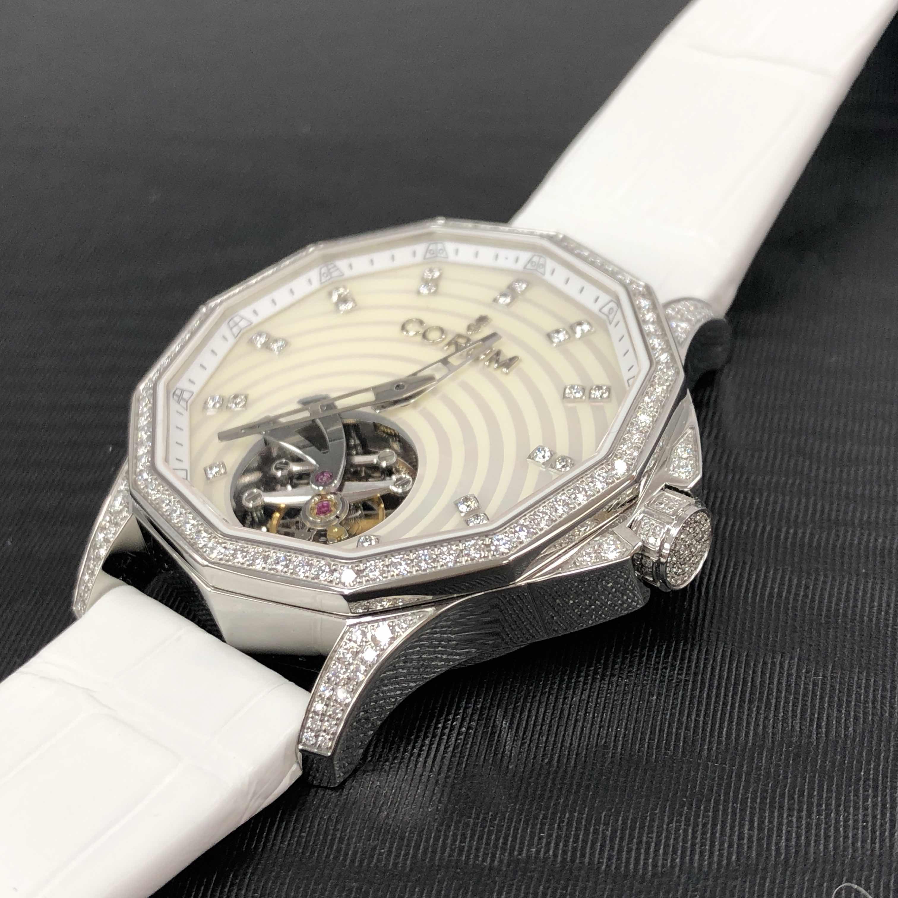 全新corum 昆仑 海军上将杯系列 精钢 白色 自动机芯 029.102.