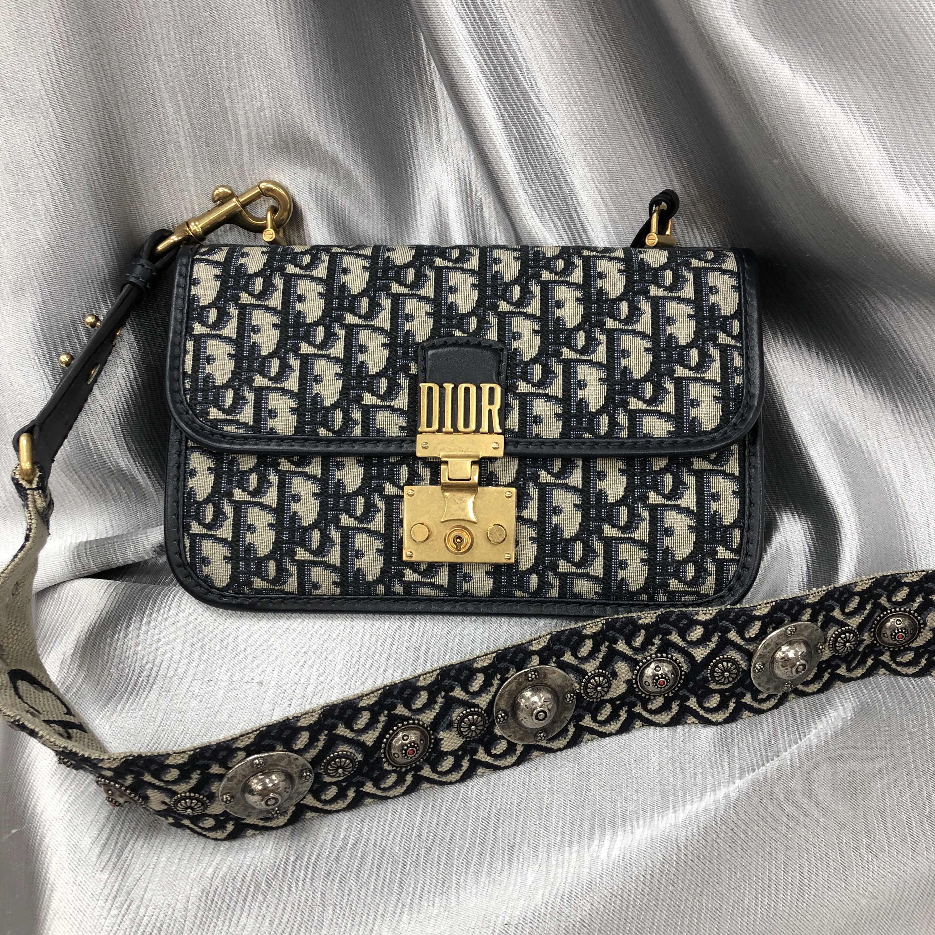NEW CHRISTIAN DIOR HANDBAG M5818 CTZO 928 CANVAS BLUE