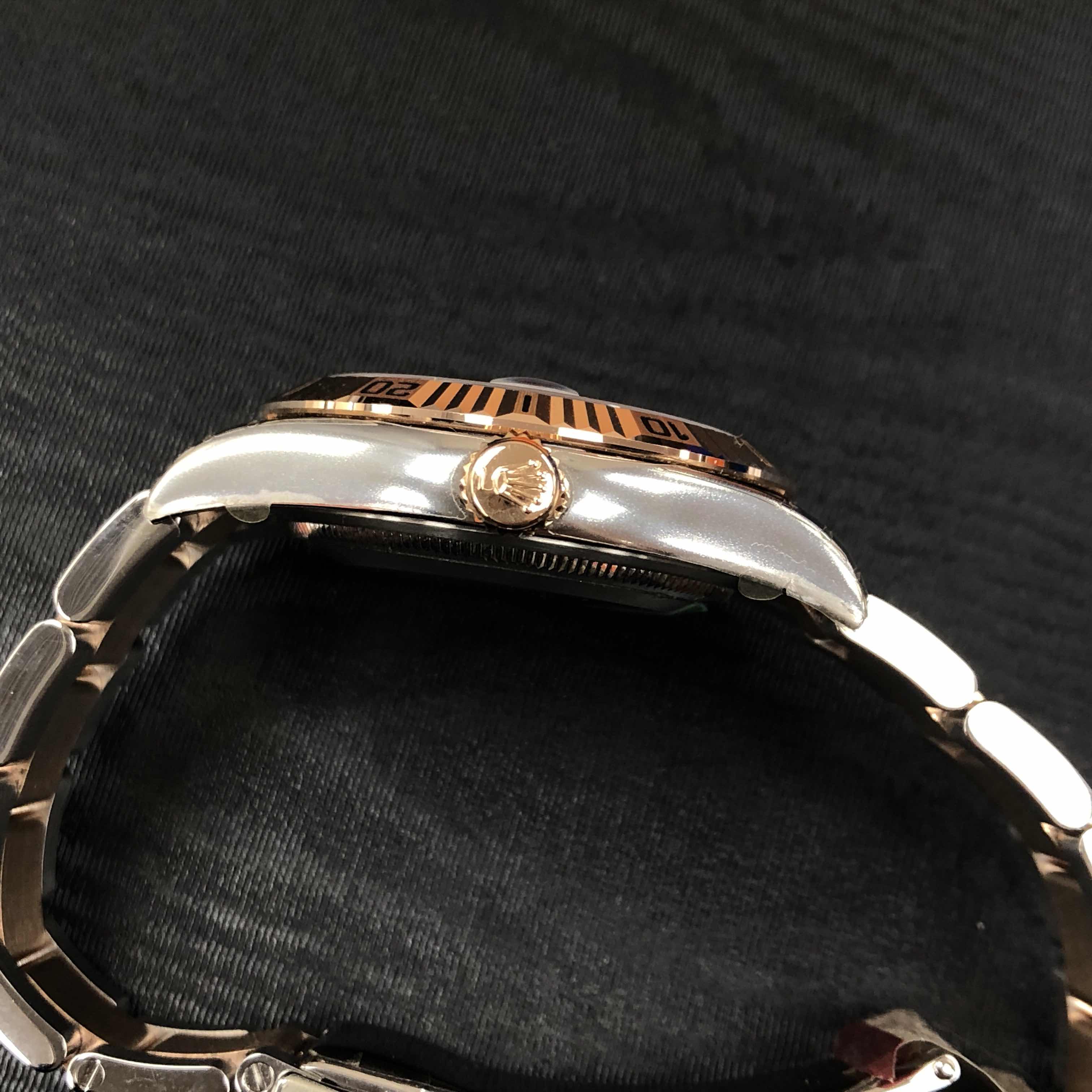 全新rolex 劳力士 蚝式恒动日历型 18k玫瑰金及钢 黑色 自动机芯