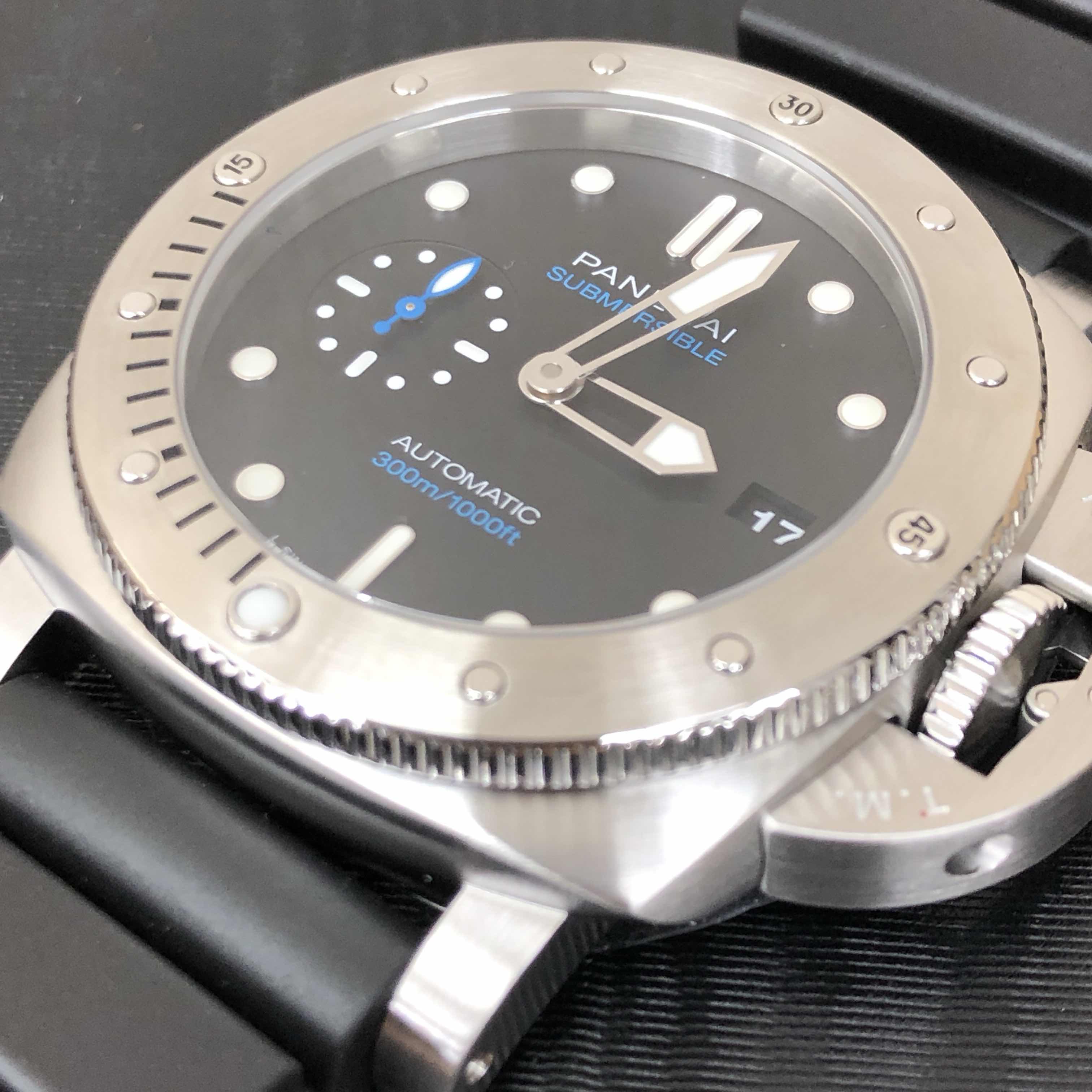 全新panerai 沛纳海 潜水系列 精钢 黑色 自动机芯 pam00973