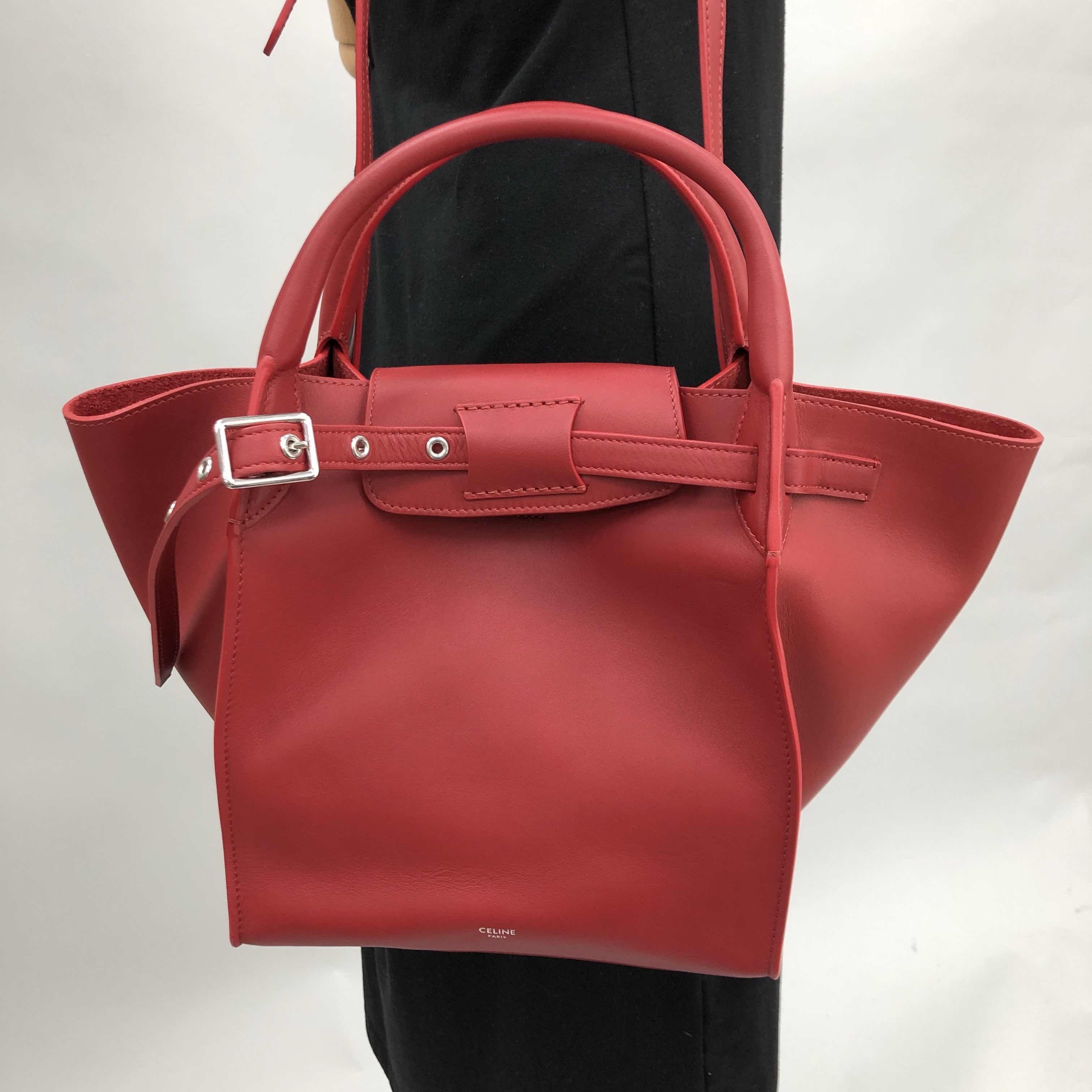全新celine 赛琳 手袋 小型 big bag 18931 3a4t 27ed 牛皮 红色