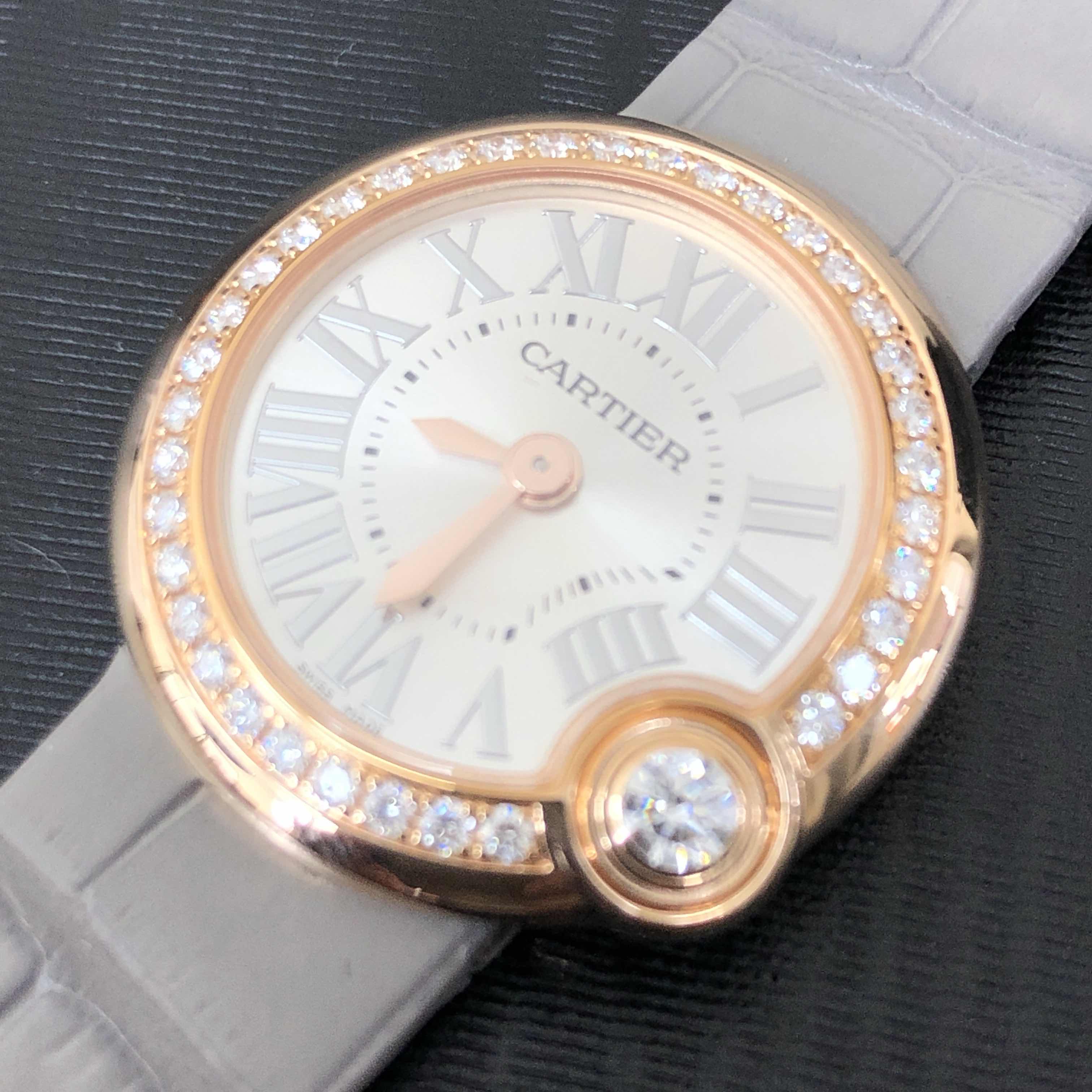 Cartier Ladies' Watches BALLON BLANC DE CARTIER WJBL0006 Rose Gold -  Diamond Bezel - Quartz Movement - 26mm - cchenwatch