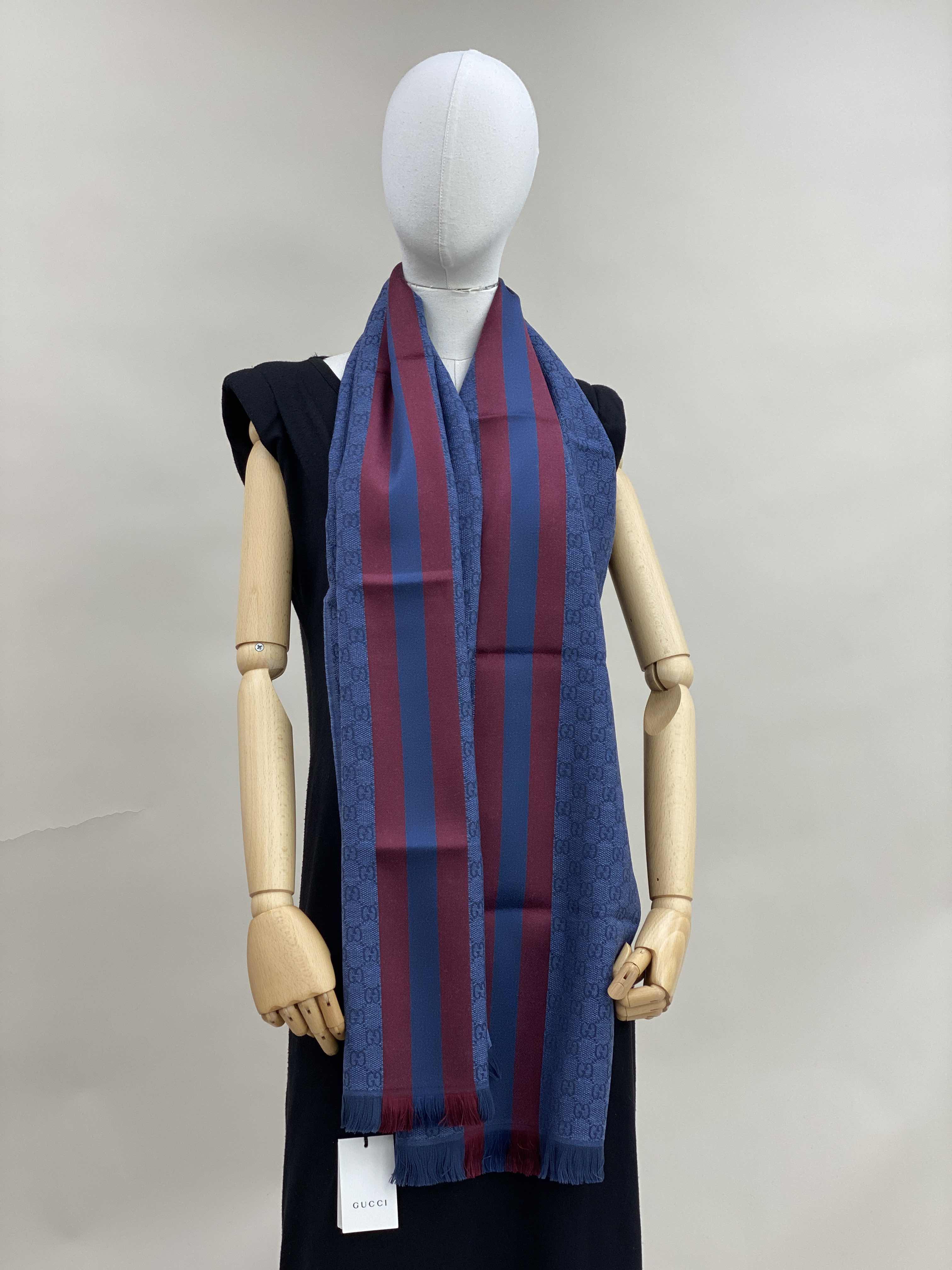 NEW GUCCI SCARFS 544620 4G704 4273 WOOL BLUE