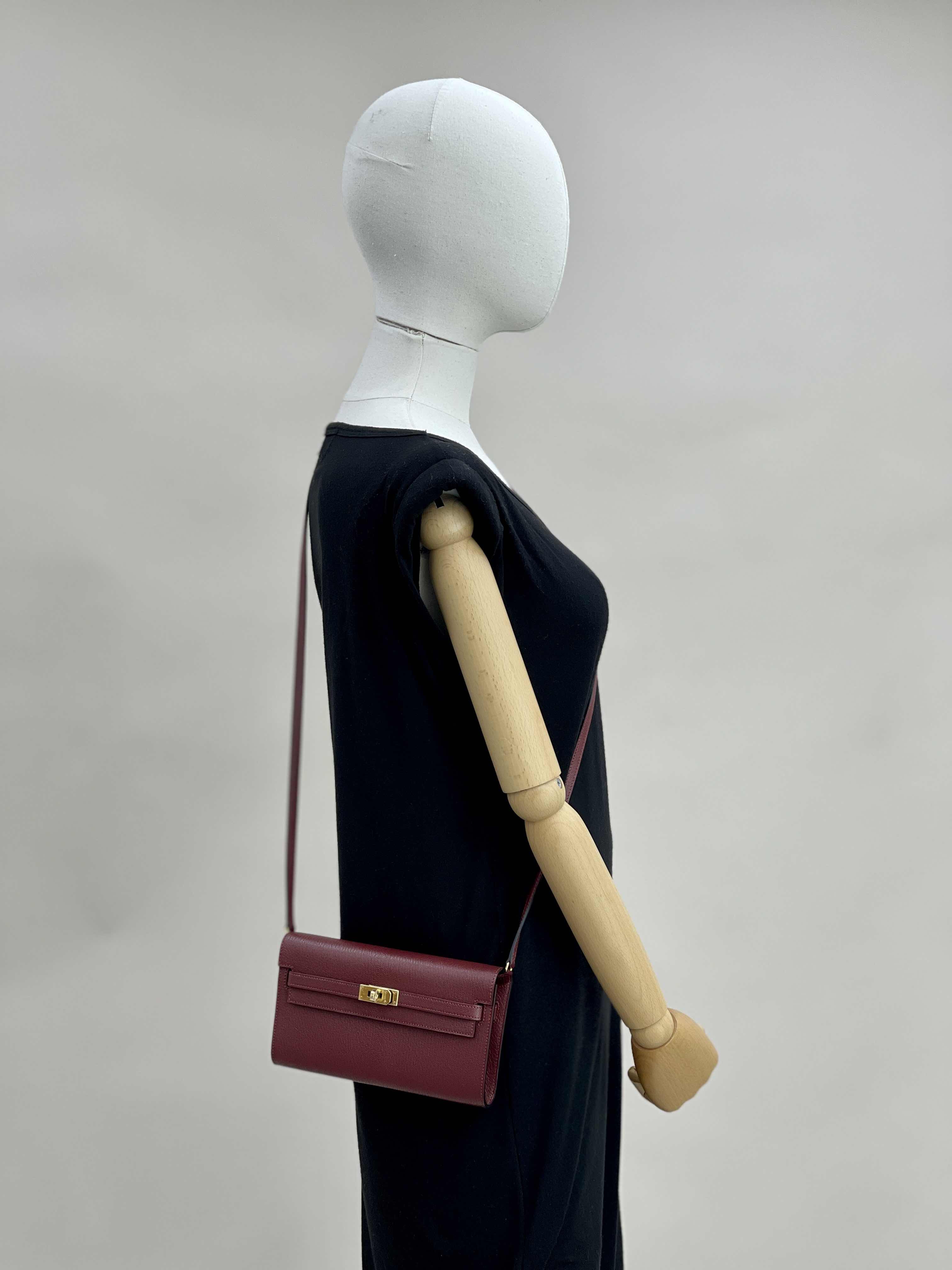 NEW HERMES BAGS KELLY TO GO 55 SHOULDER BAG/CROSSBODY BAG ROUGE H