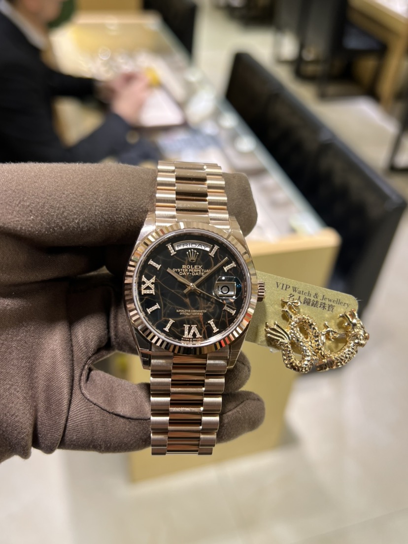 NEW ROLEX DAY-DATE 128235-0041 EISENKIESEL