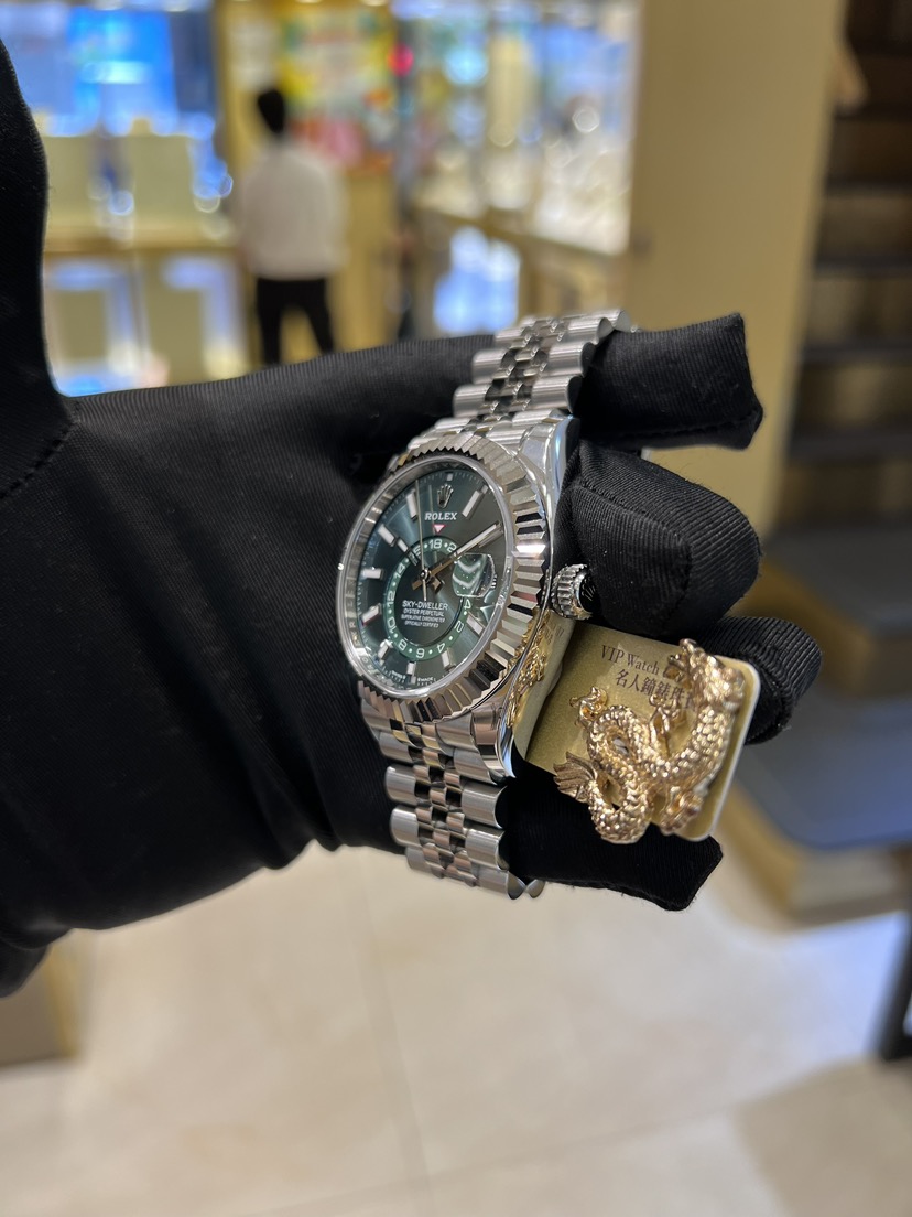 NEW ROLEX SKY-DWELLER BRIGHT GREEN 336934-0002 SKY-DWELLER MINT GREEN