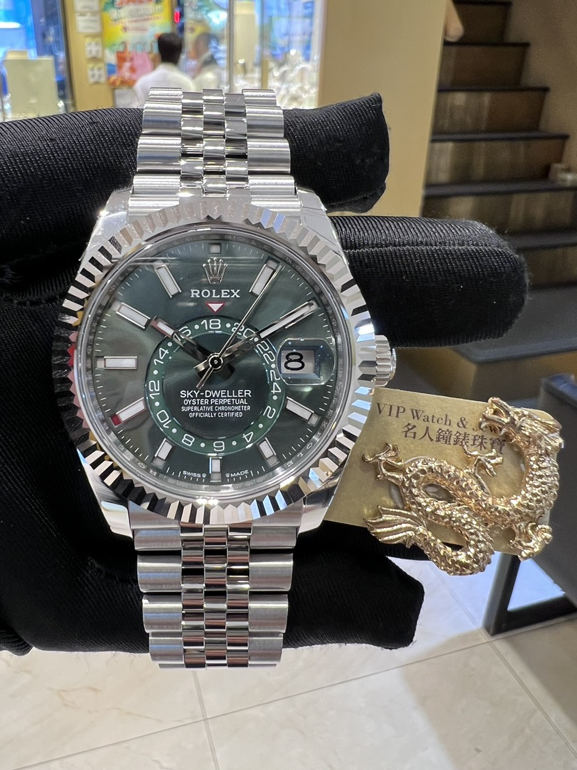 NEW ROLEX SKY-DWELLER BRIGHT GREEN 336934-0002 SKY-DWELLER MINT GREEN