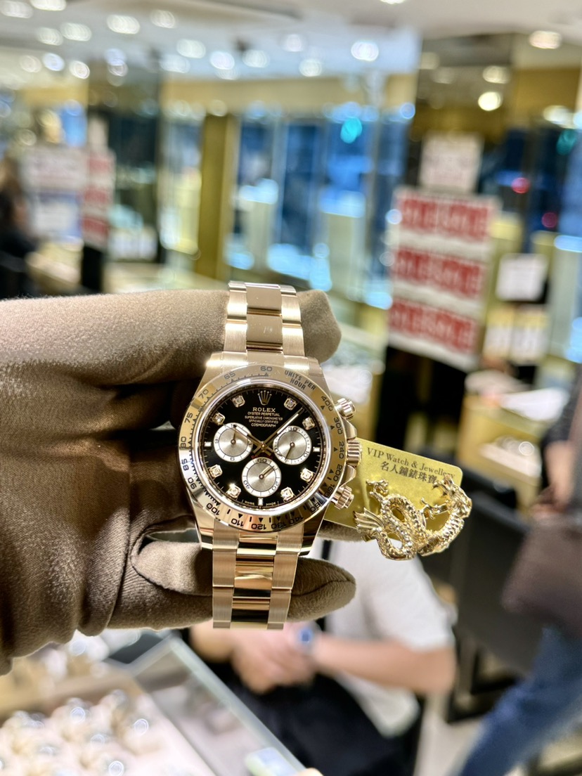 NEW ROLEX DAYTONA 126505-0002 BRIGHT BLACK SET WITH DIAMONDS, G BLACK