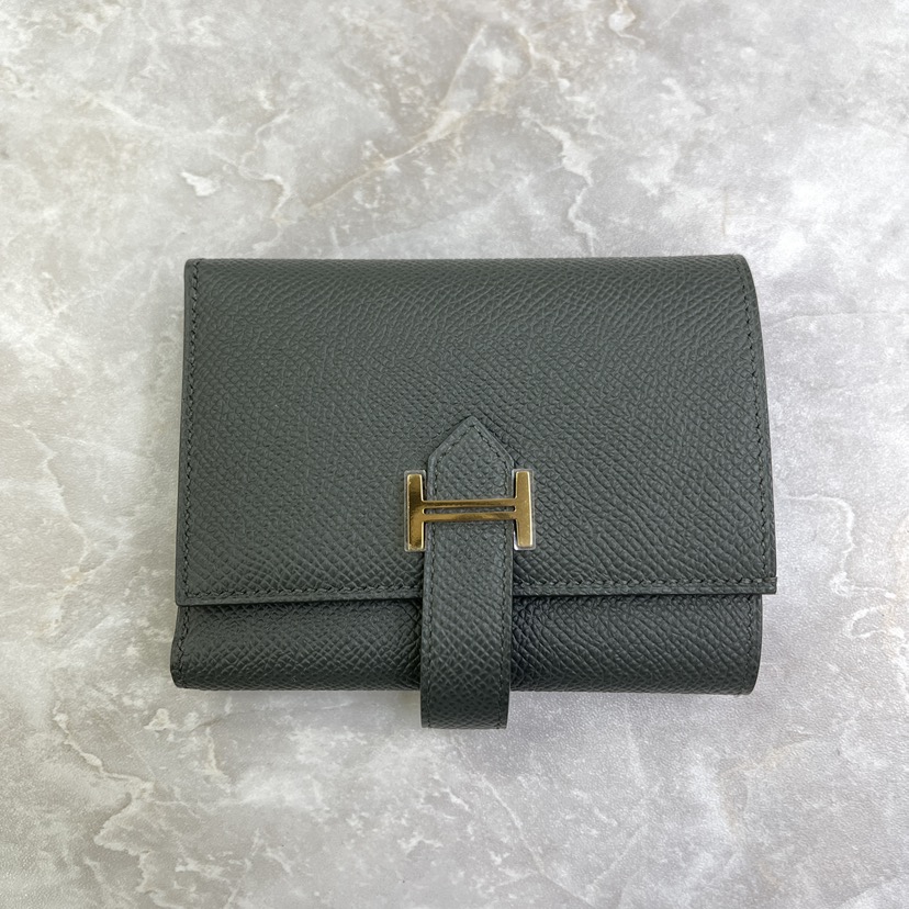 NEW HERMES WALLETS BEARN COMBINE WALLET Q0 VERT MANGROVE