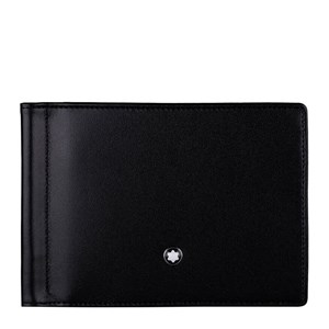 NEW MONTBLANC SHORT FOLD WALLET 108945 CALFSKIN BLACK