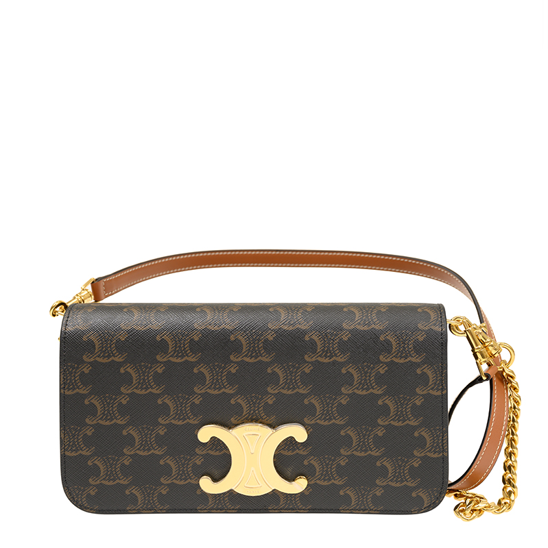 CELINE｜CROSSBAGS (10L972DQB 04LU) MULTIPOCHETTE IN TRIOMPHE CANVAS and calfskin - TAN | CELINE