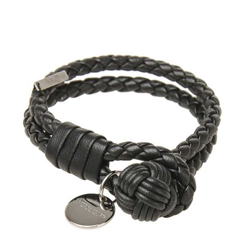 【BOTTEGA VENETA】Intrecciato Nappa Bracelet / 113546 V001D NEW BOTTEGA VENETA BRACELET 113546 V001D 1000 LAMBSKIN BLACK