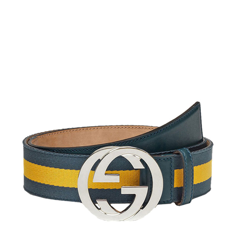 全新GUCCI 古馳皮帶114984 H90WN 4469 帆布/皮革90CM