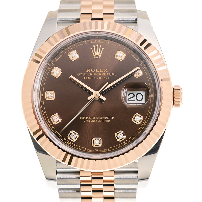 NEW ROLEX DATEJUST 126331-0004 CHOCOLATE BROWN SET WITH DIAMONDS
