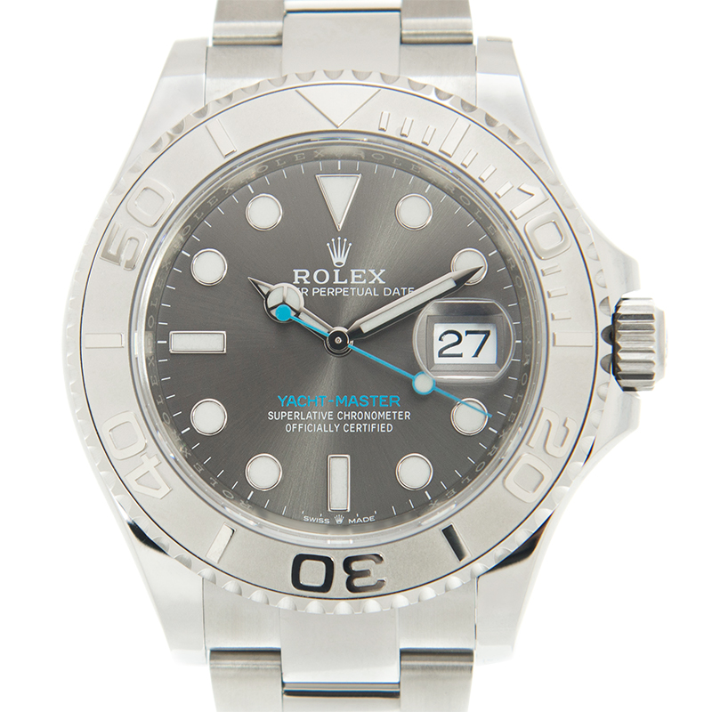 NEW ROLEX YACHT MASTER 126622-0001 GREY BLUE HAND