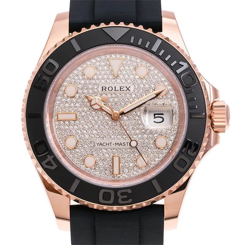 NEW ROLEX YACHT MASTER 126655-0005 DIAMOND-PAVED DIAL